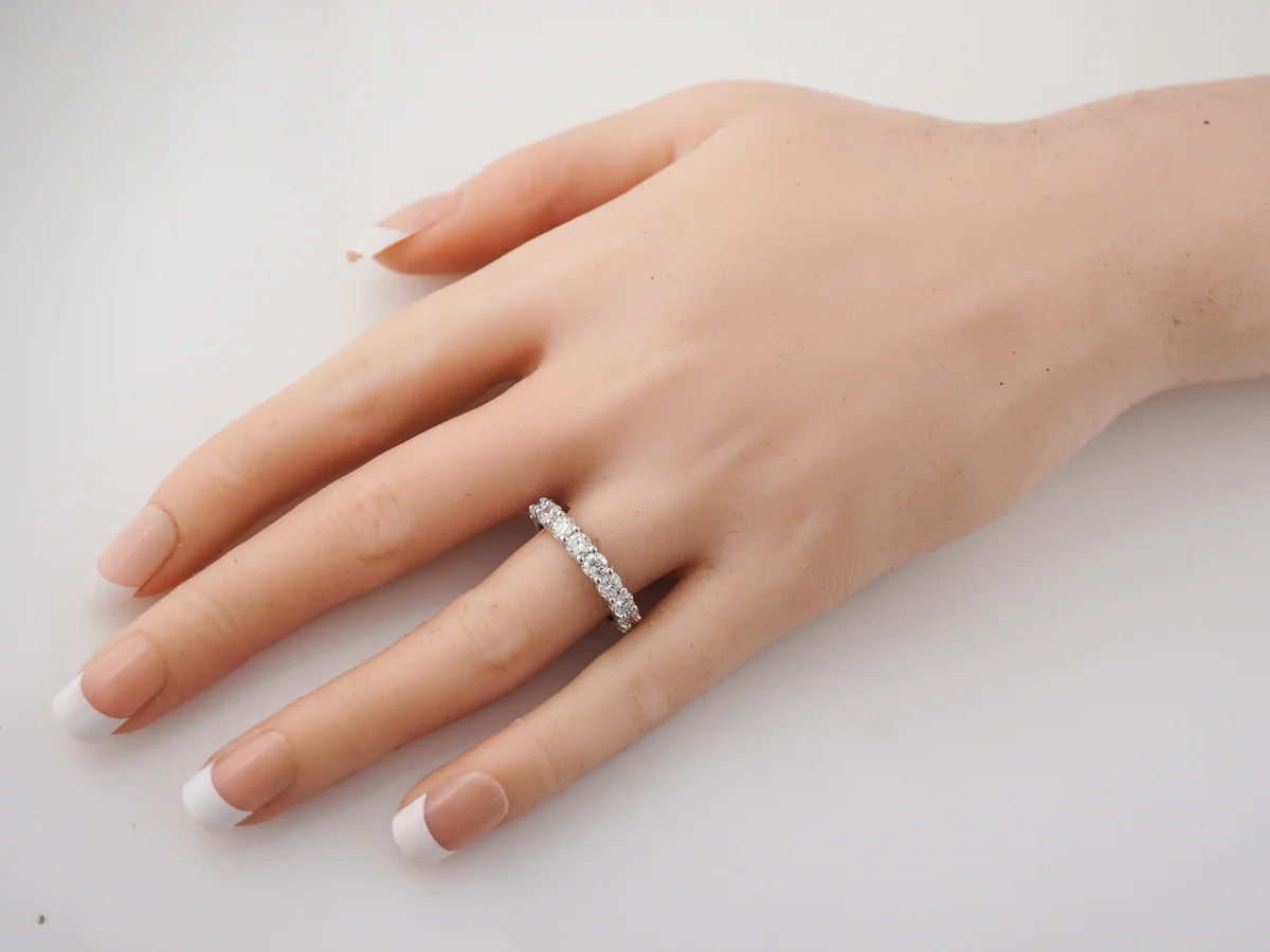 3 Carat Diamond Eternity Wedding Band in White Gold - Image 5