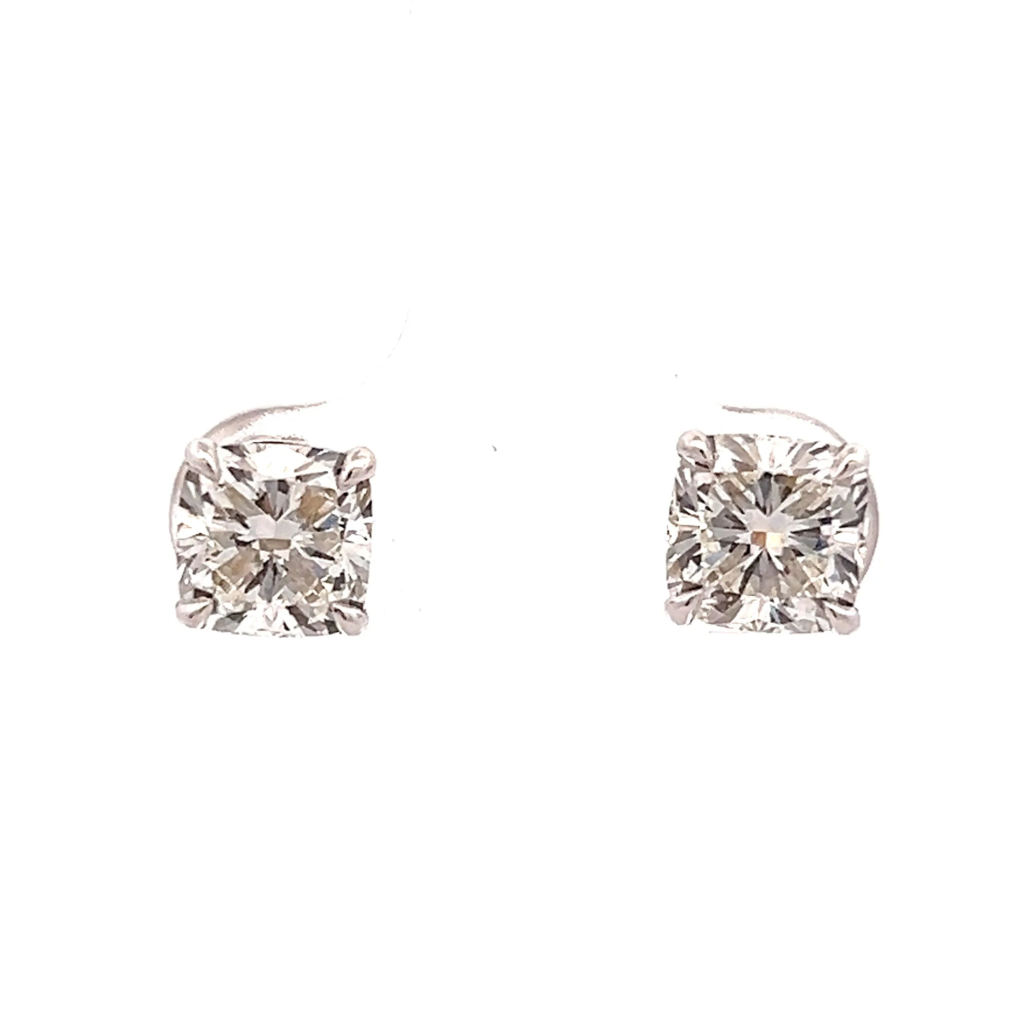 3 Carat Diamond Stud Earrings in 18k White Gold