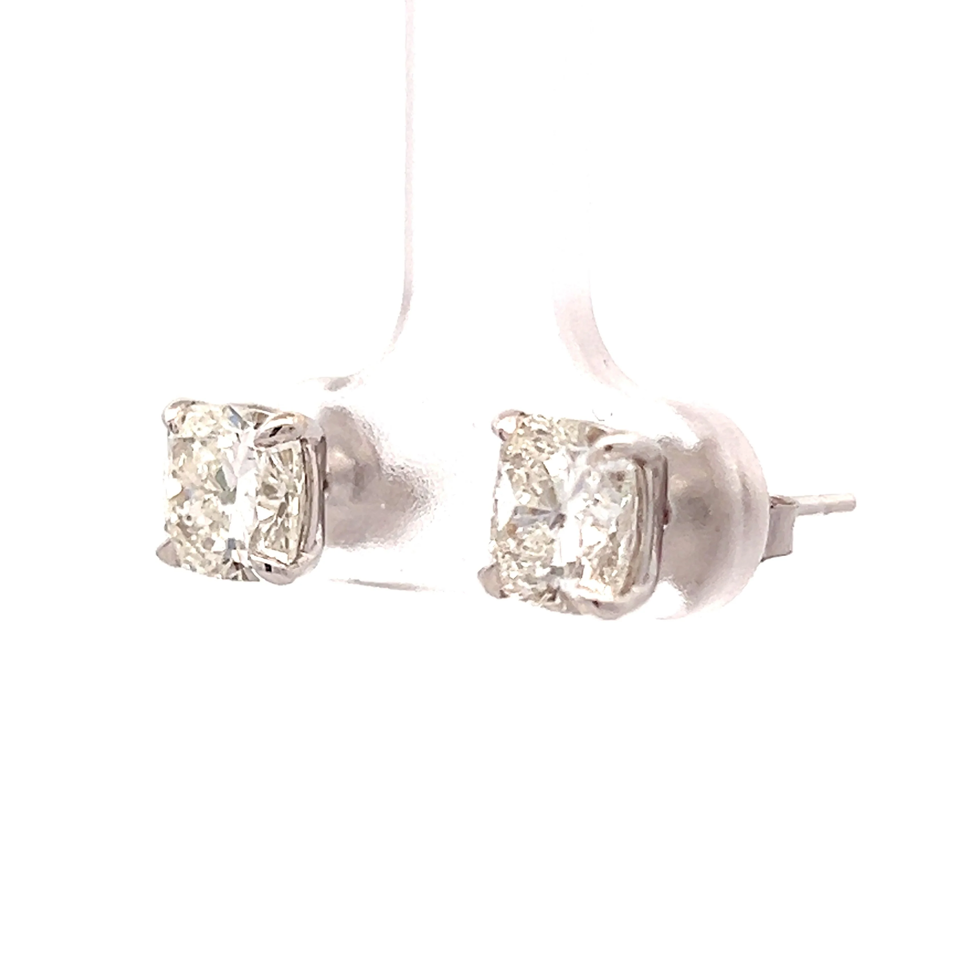3 Carat Diamond Stud Earrings in 18k White Gold - Image 2