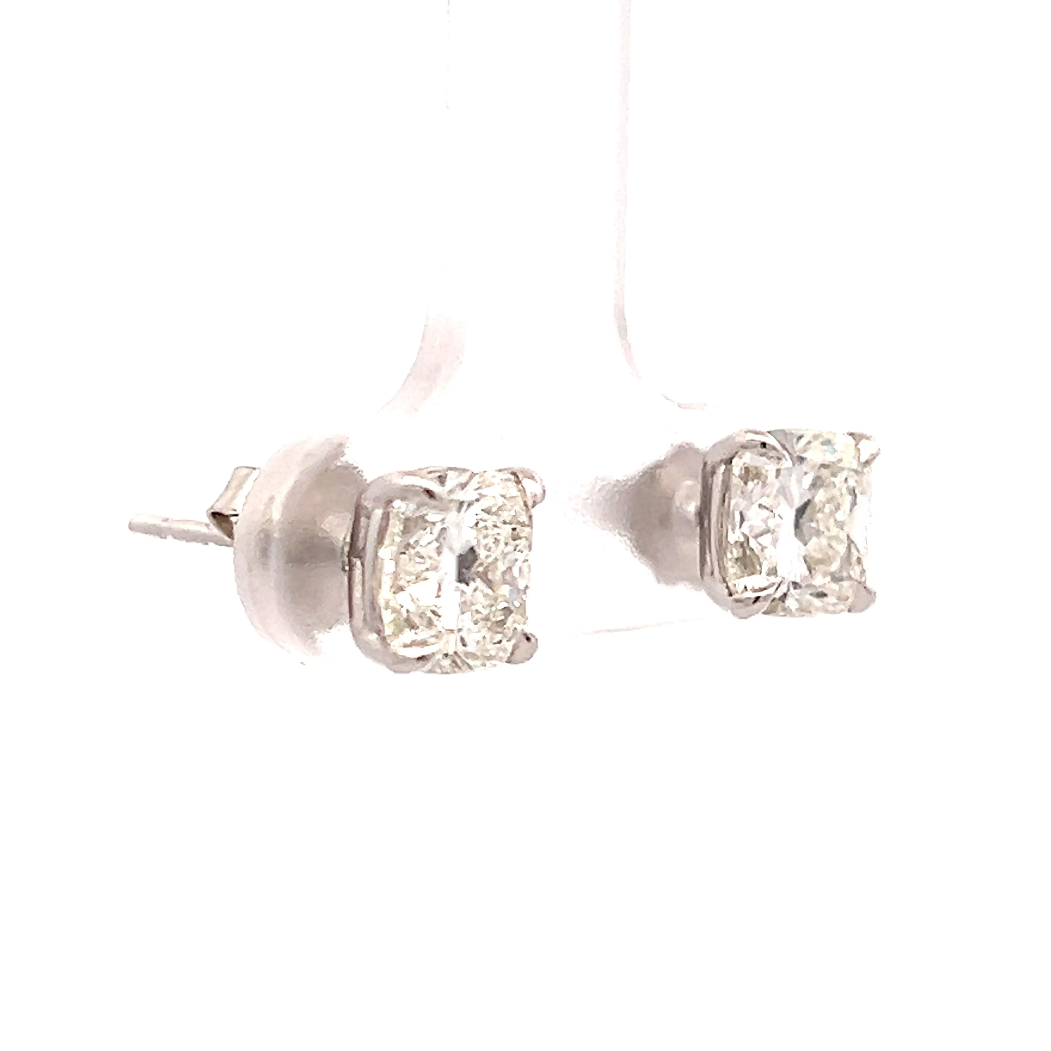 3 Carat Diamond Stud Earrings in 18k White Gold - Image 3