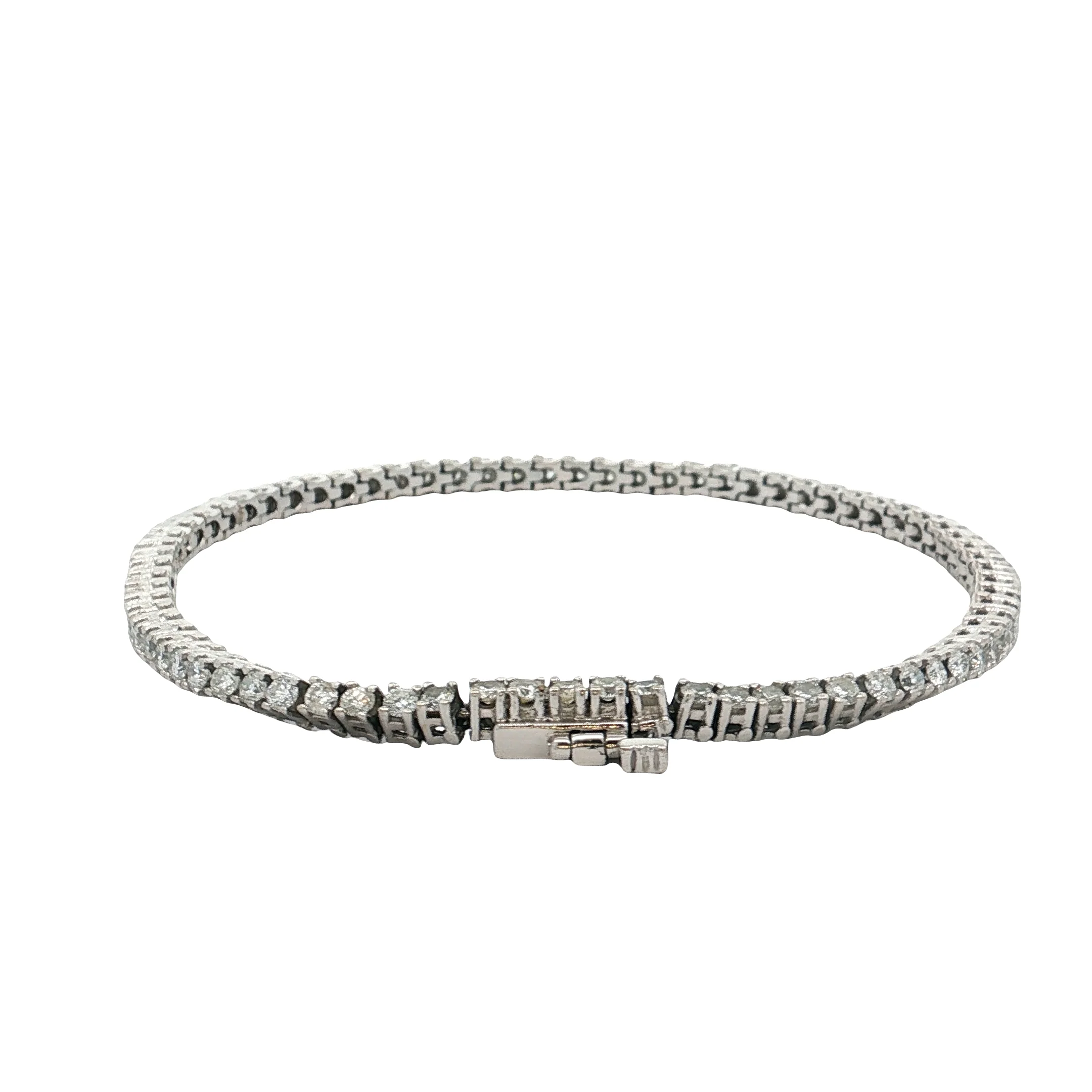 3 Carat Diamond Tennis Bracelet 14k White Gold - Image 3