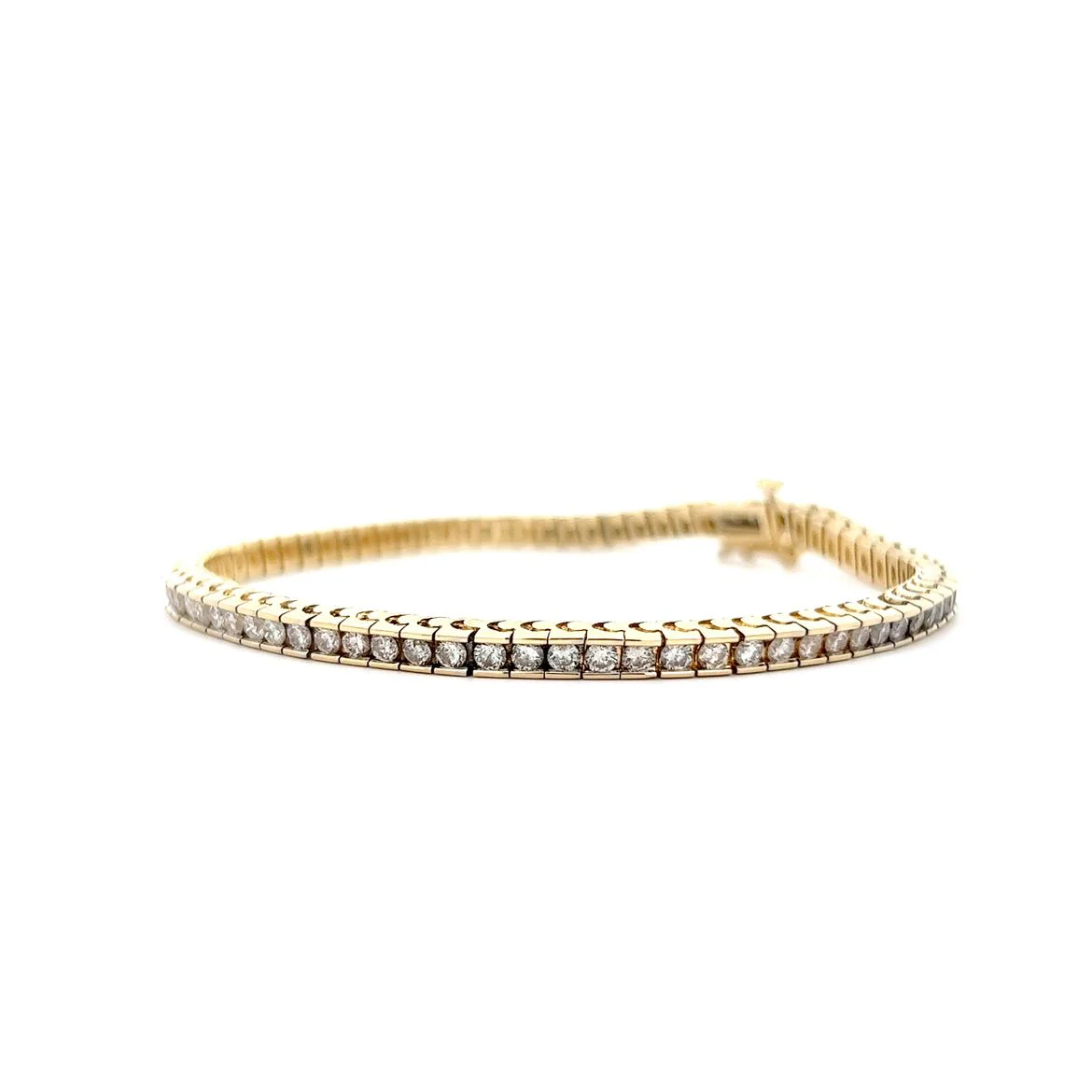 3 Carat Diamond Tennis Bracelet in 14k Yellow Gold - Image 2
