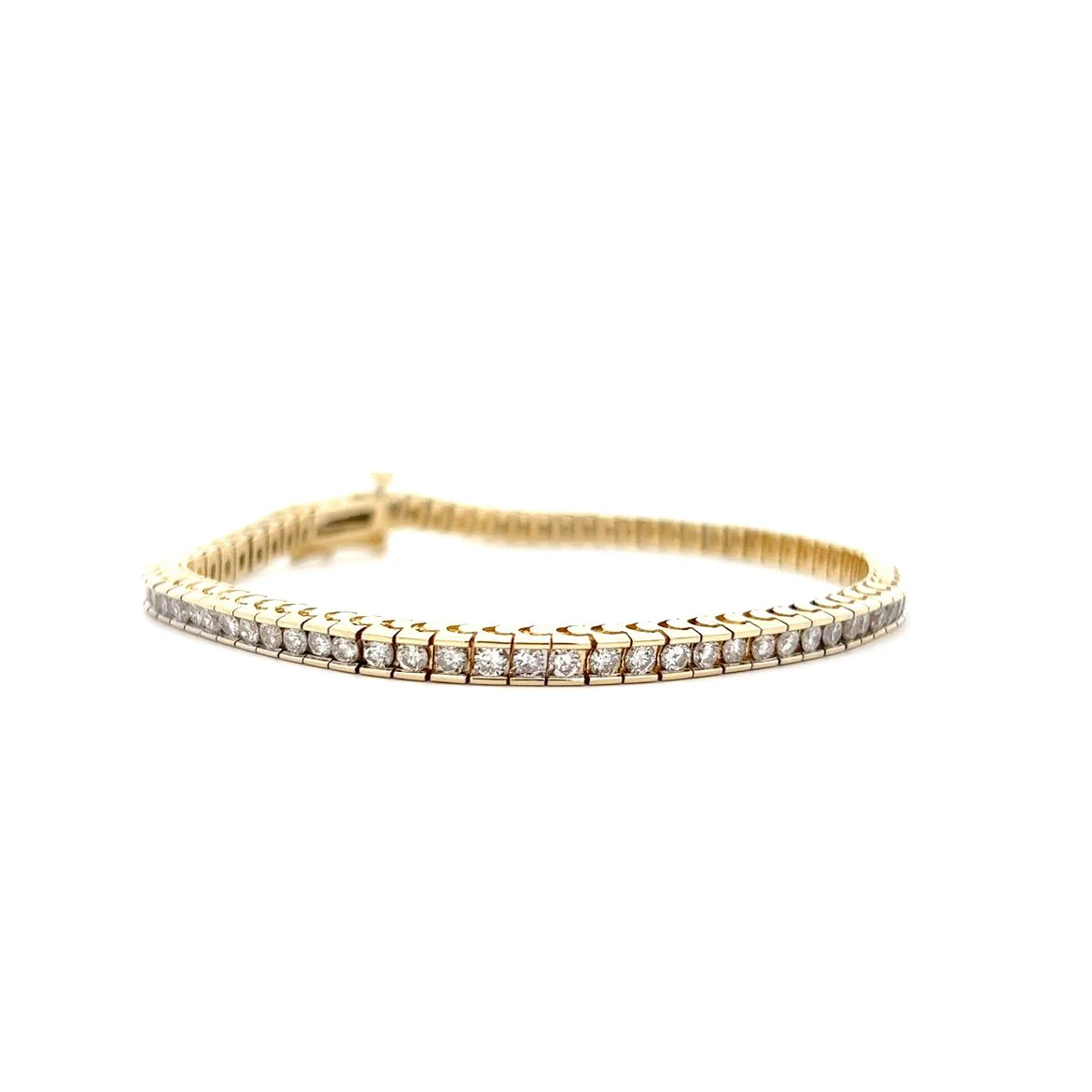 3 Carat Diamond Tennis Bracelet in 14k Yellow Gold - Image 3
