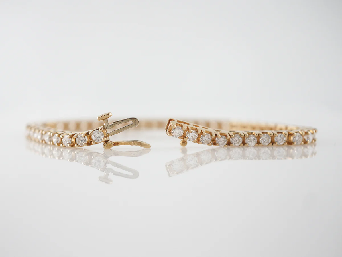 3 Carat Diamond Tennis Bracelet in 14k Yellow Gold - Image 2