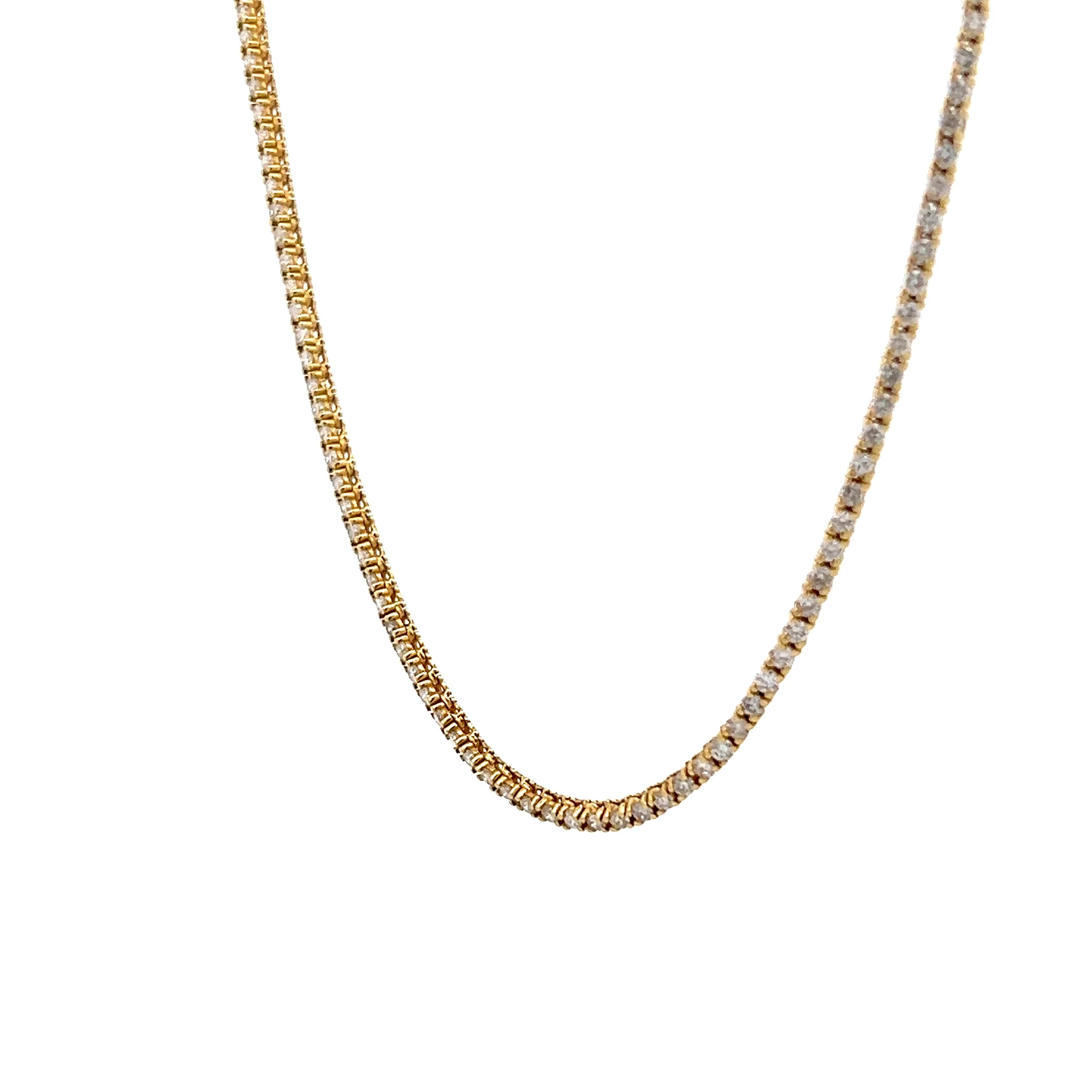 3 Carat Diamond Tennis Necklace in 18k Yellow Gold - Image 2