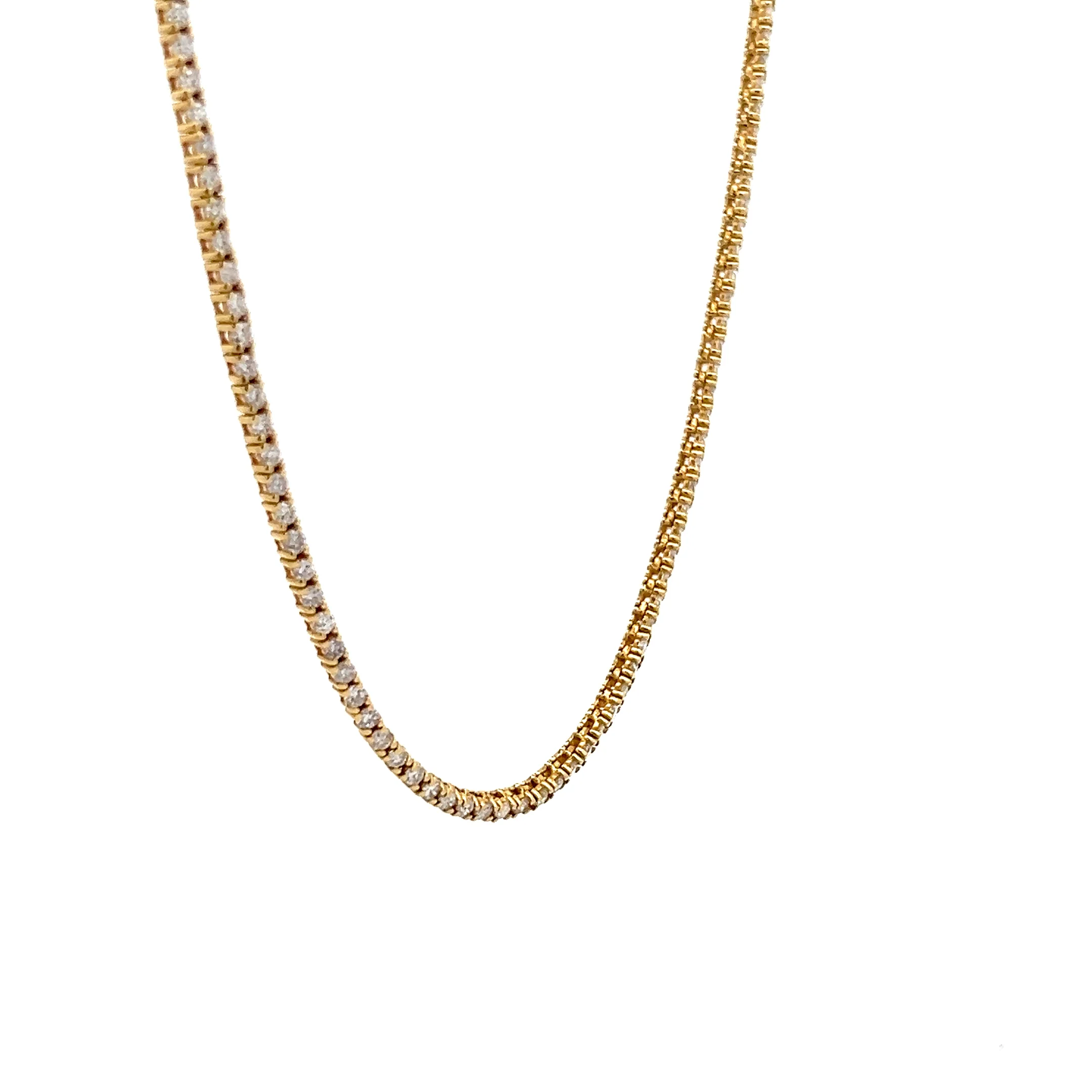 3 Carat Diamond Tennis Necklace in 18k Yellow Gold - Image 3