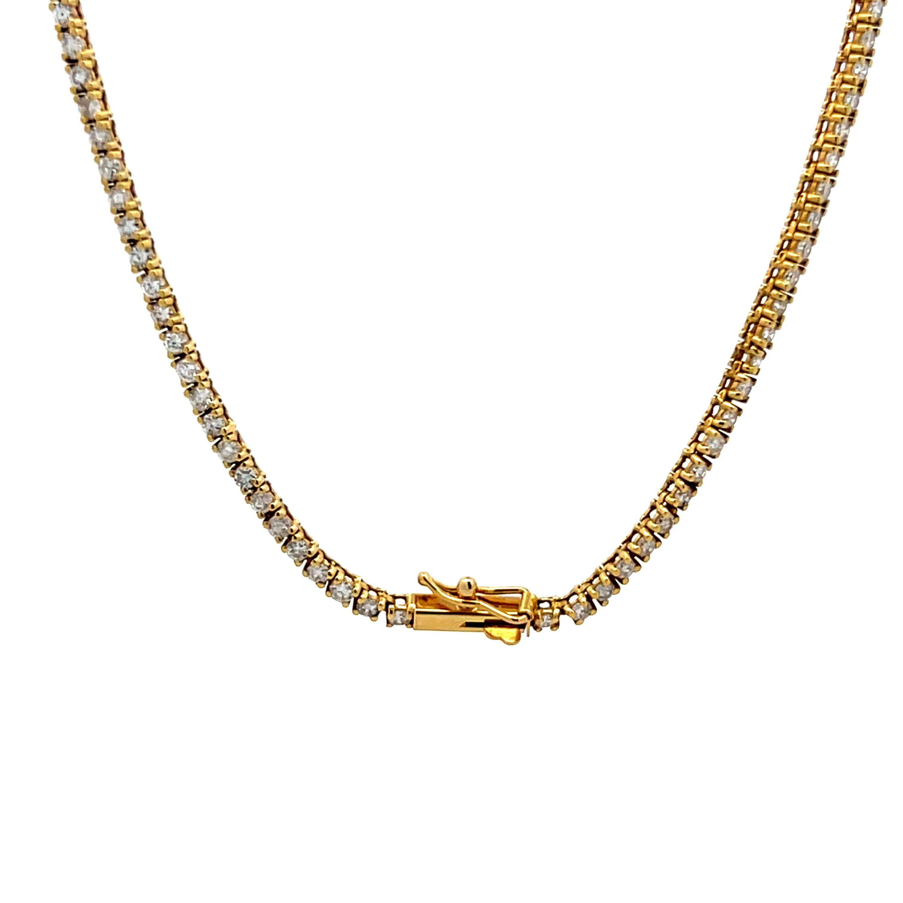 3 Carat Diamond Tennis Necklace in 18k Yellow Gold - Image 4