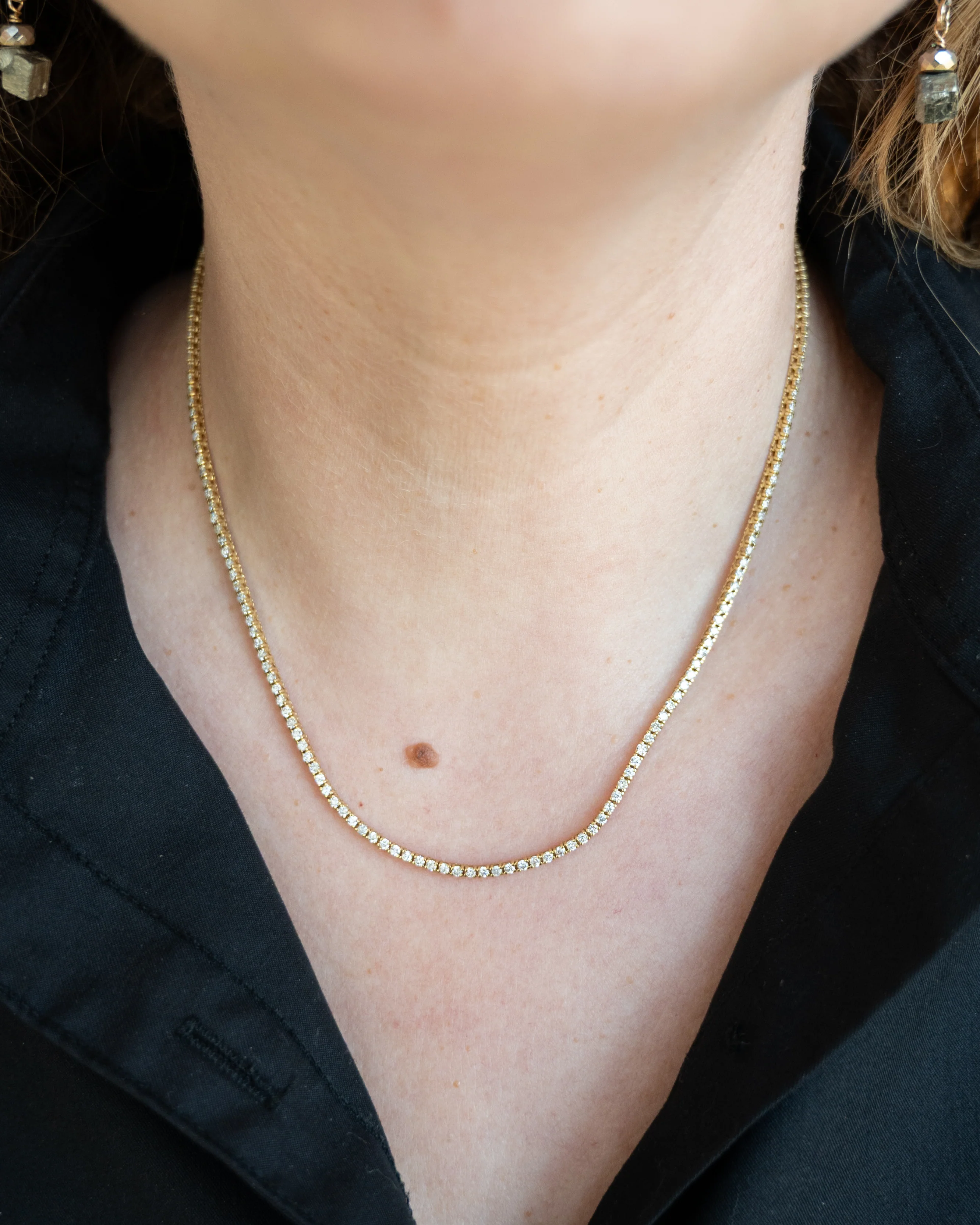 3 Carat Diamond Tennis Necklace in 18k Yellow Gold - Image 6