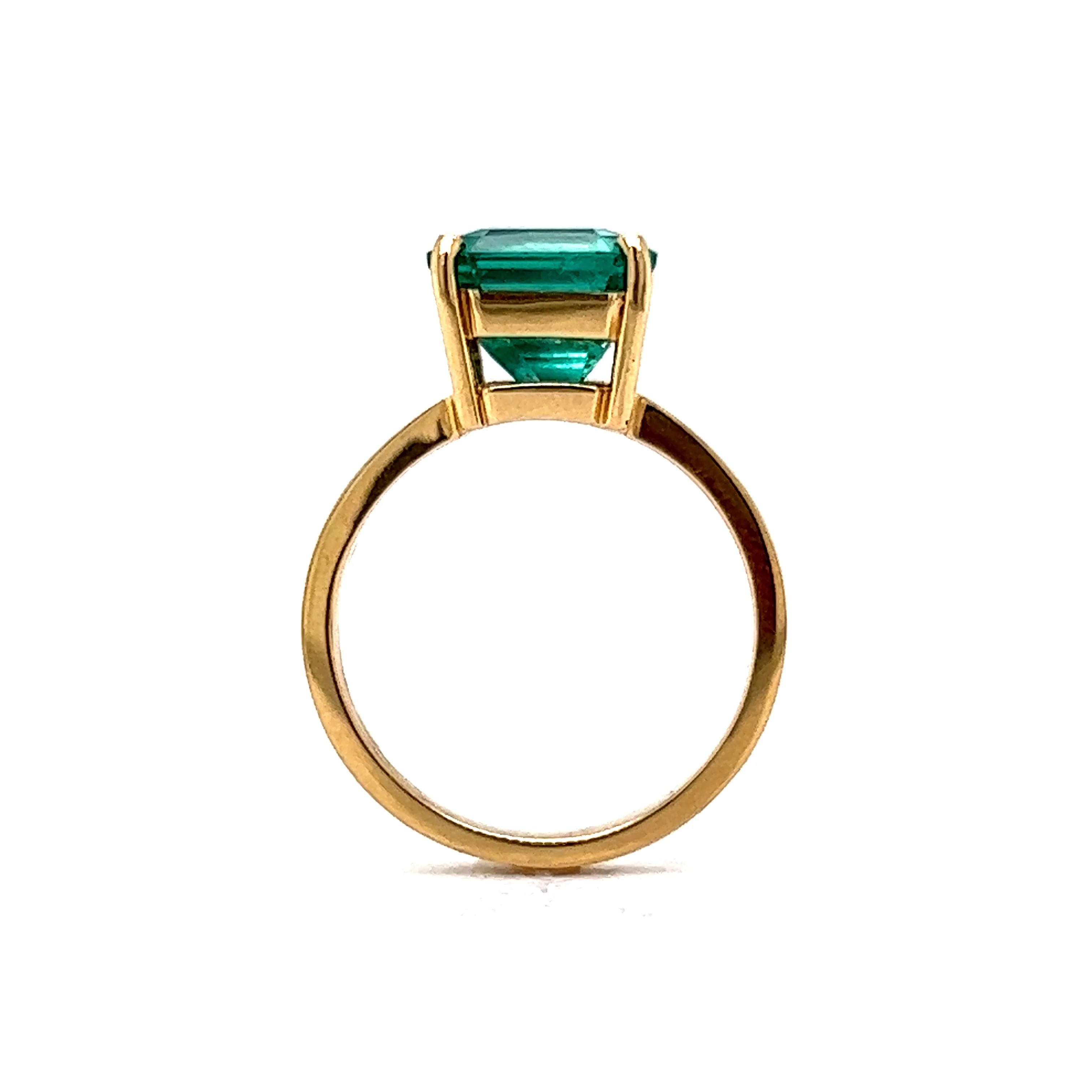3 Carat Emerald Cocktail Ring in 18k Yellow Gold - Image 4