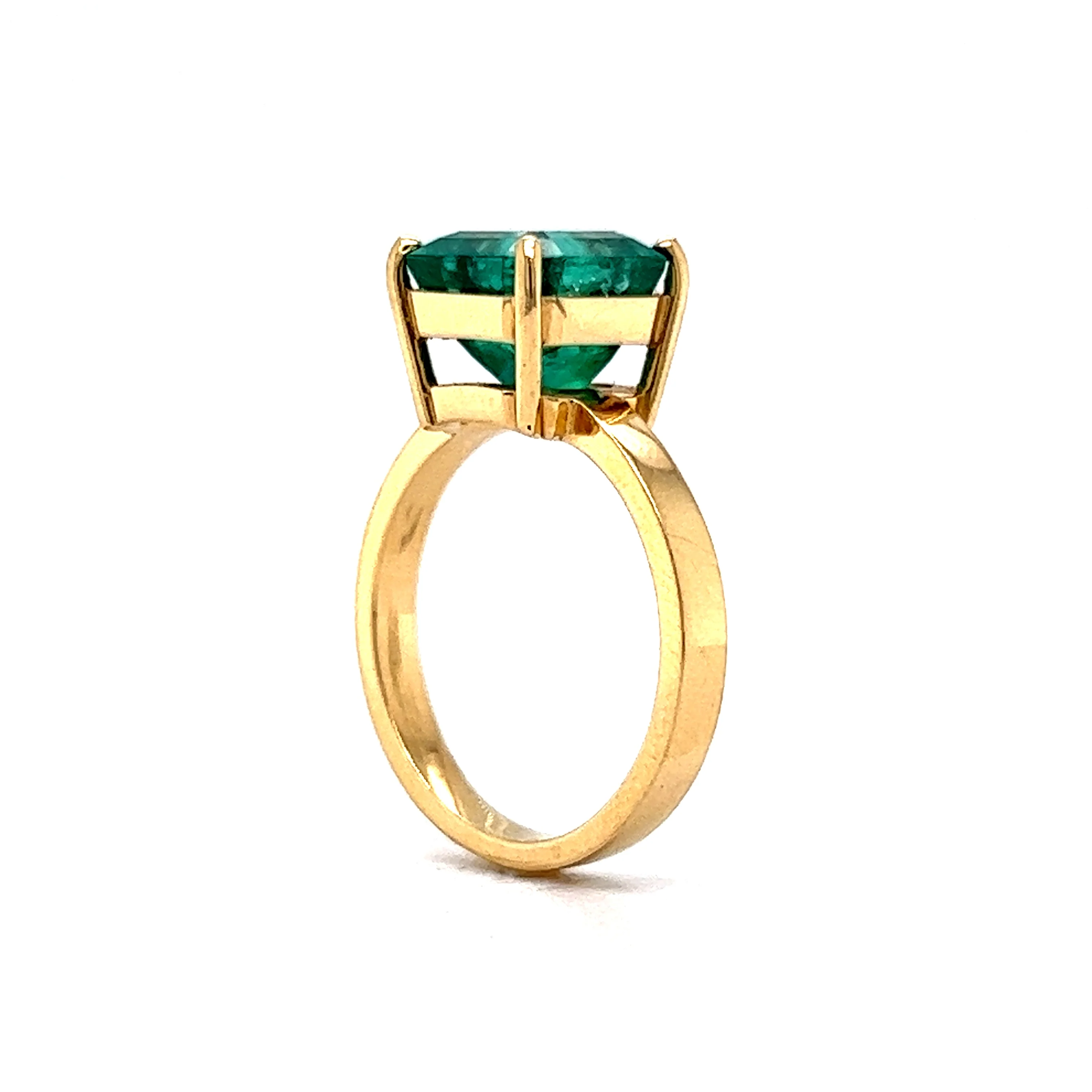 3 Carat Emerald Cocktail Ring in 18k Yellow Gold - Image 5