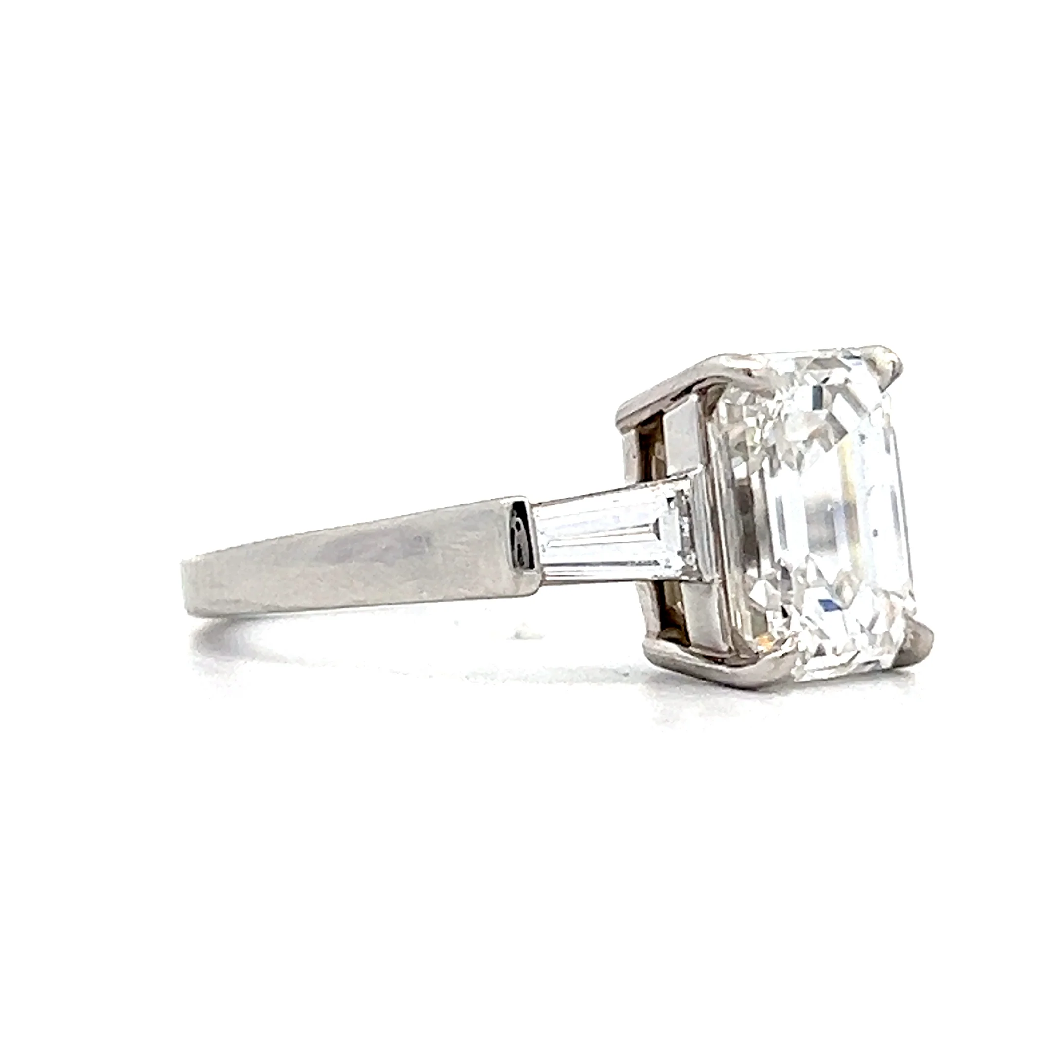 3 Carat Emerald Cut Diamond Engagement Ring in Platinum - Image 3