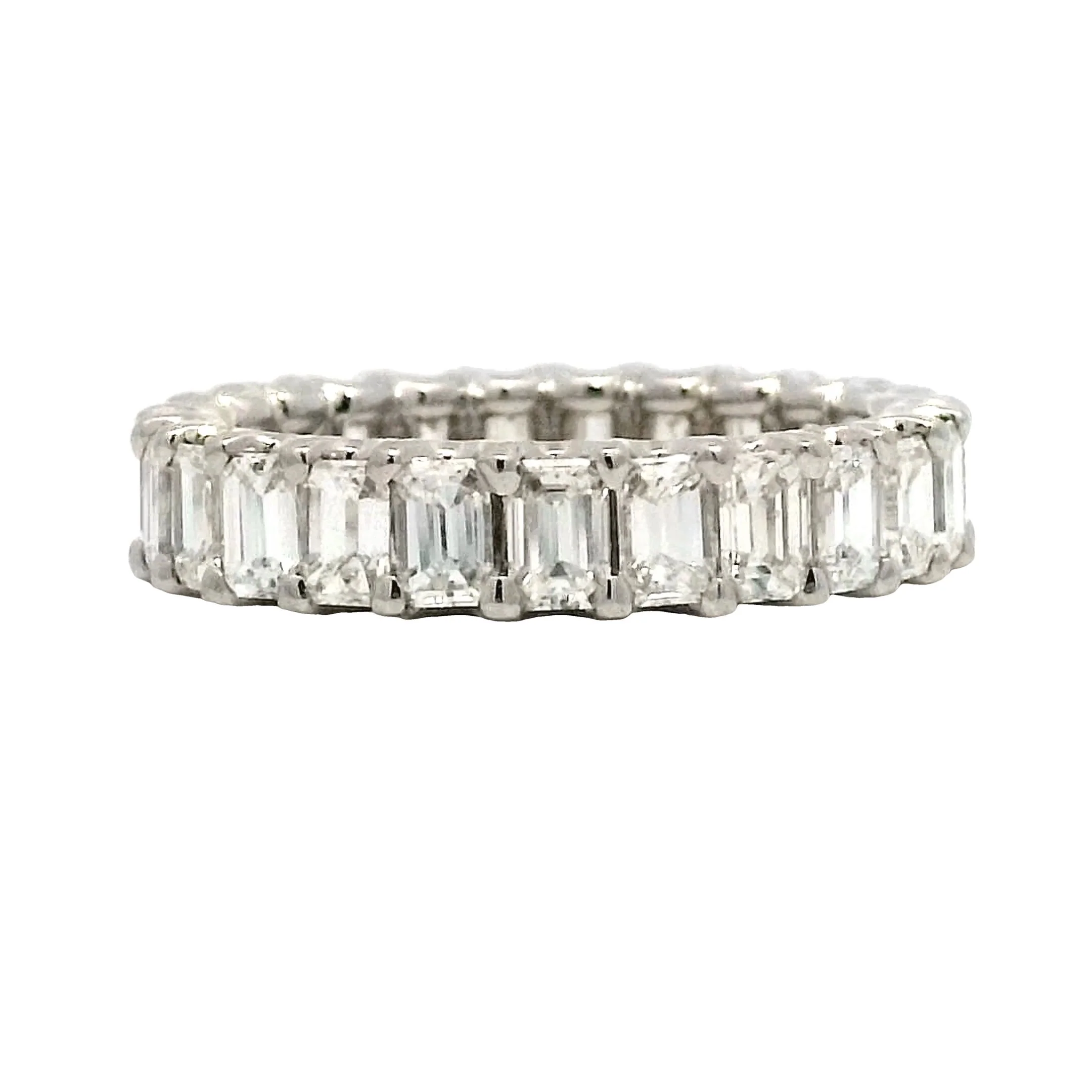 3 Carat Emerald Cut Diamond Eternity Band in Platinum