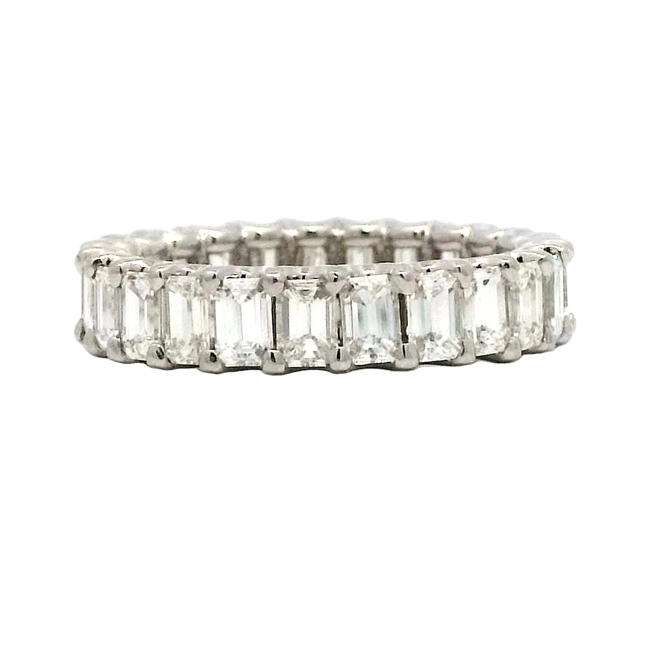 3 Carat Emerald Cut Diamond Eternity Band in Platinum - Image 3