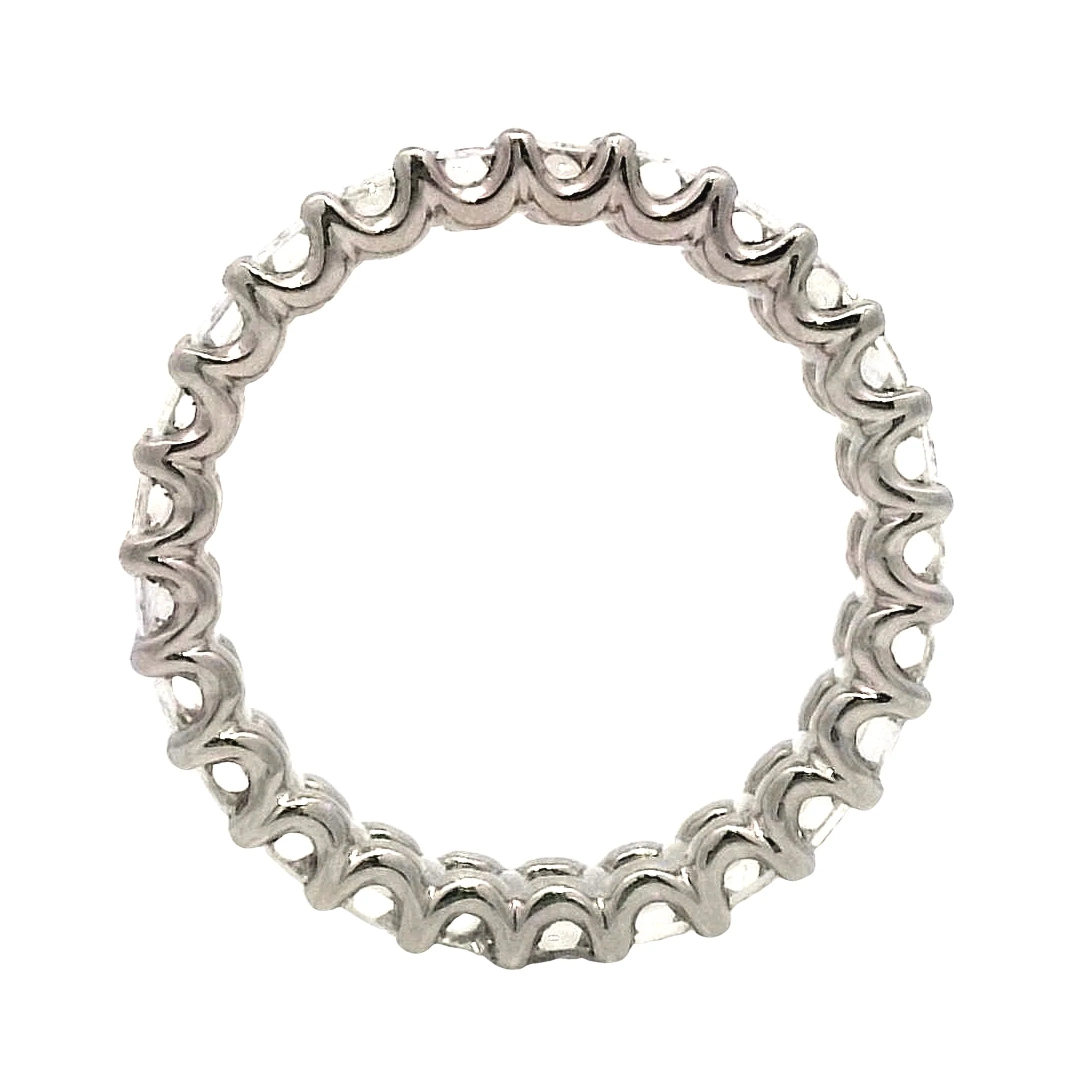 3 Carat Emerald Cut Diamond Eternity Band in Platinum - Image 5