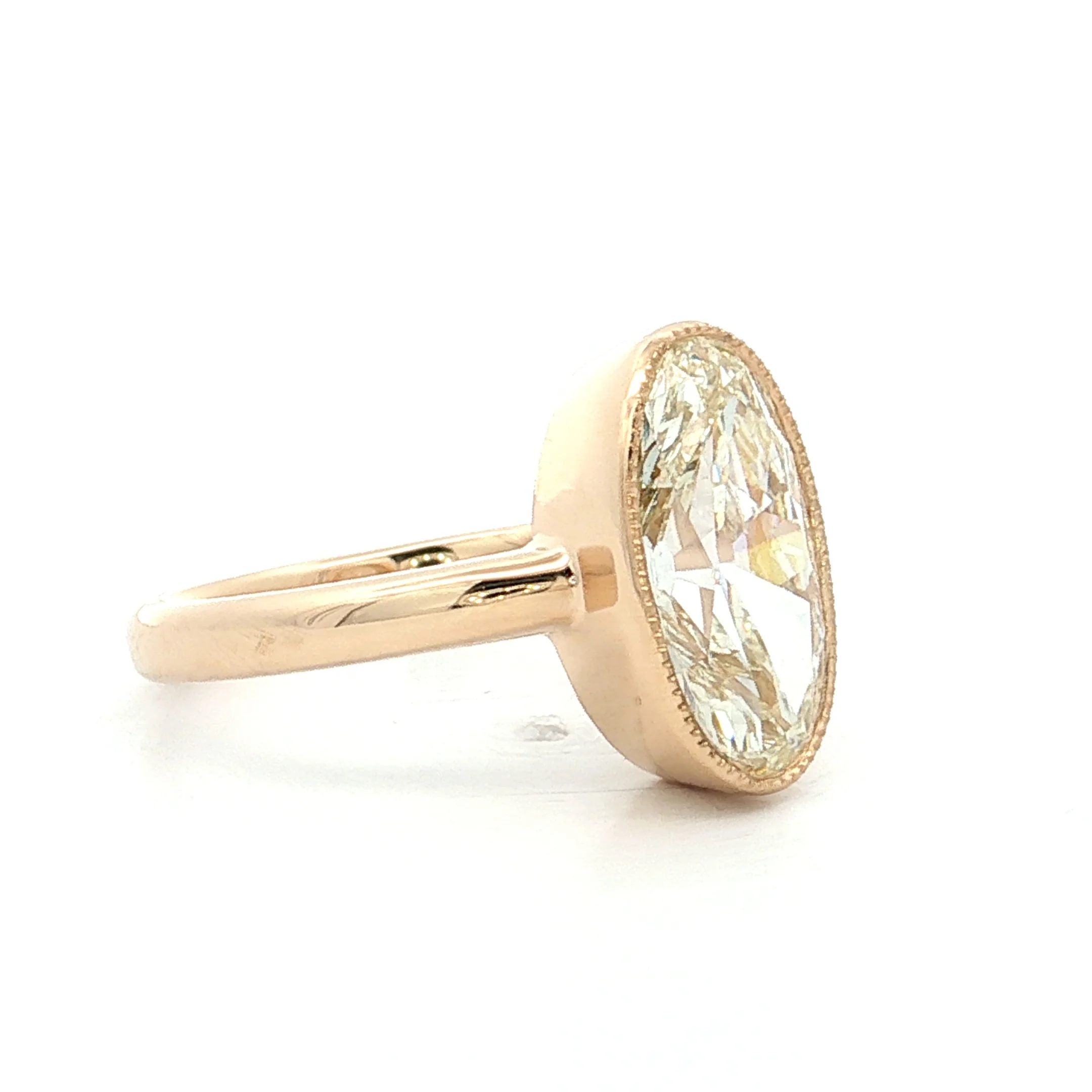 3 Carat GIA Moval Diamond Engagement Ring 14k - Image 3