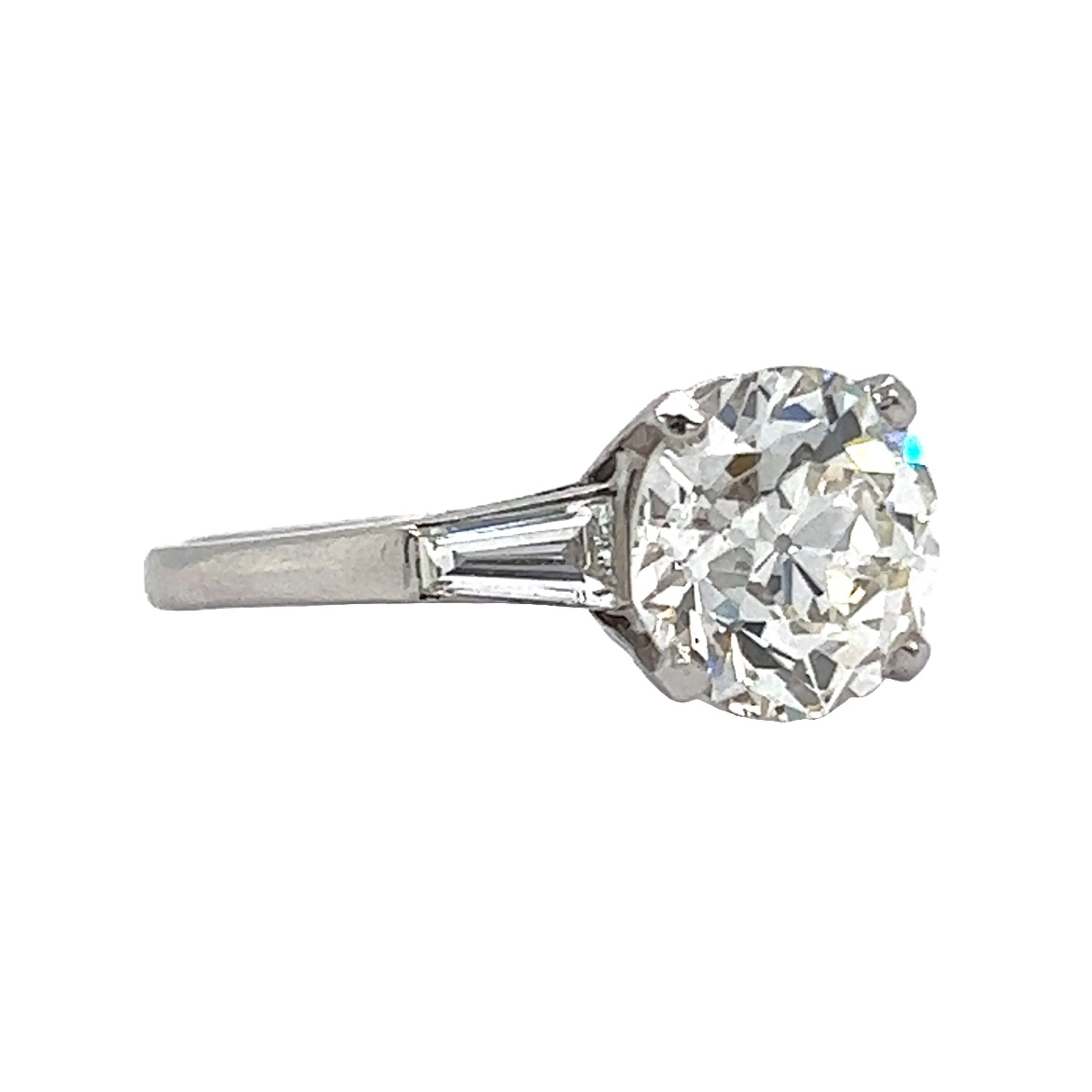 3 Carat Old European Diamond Engagement Ring in Platinum - Image 3