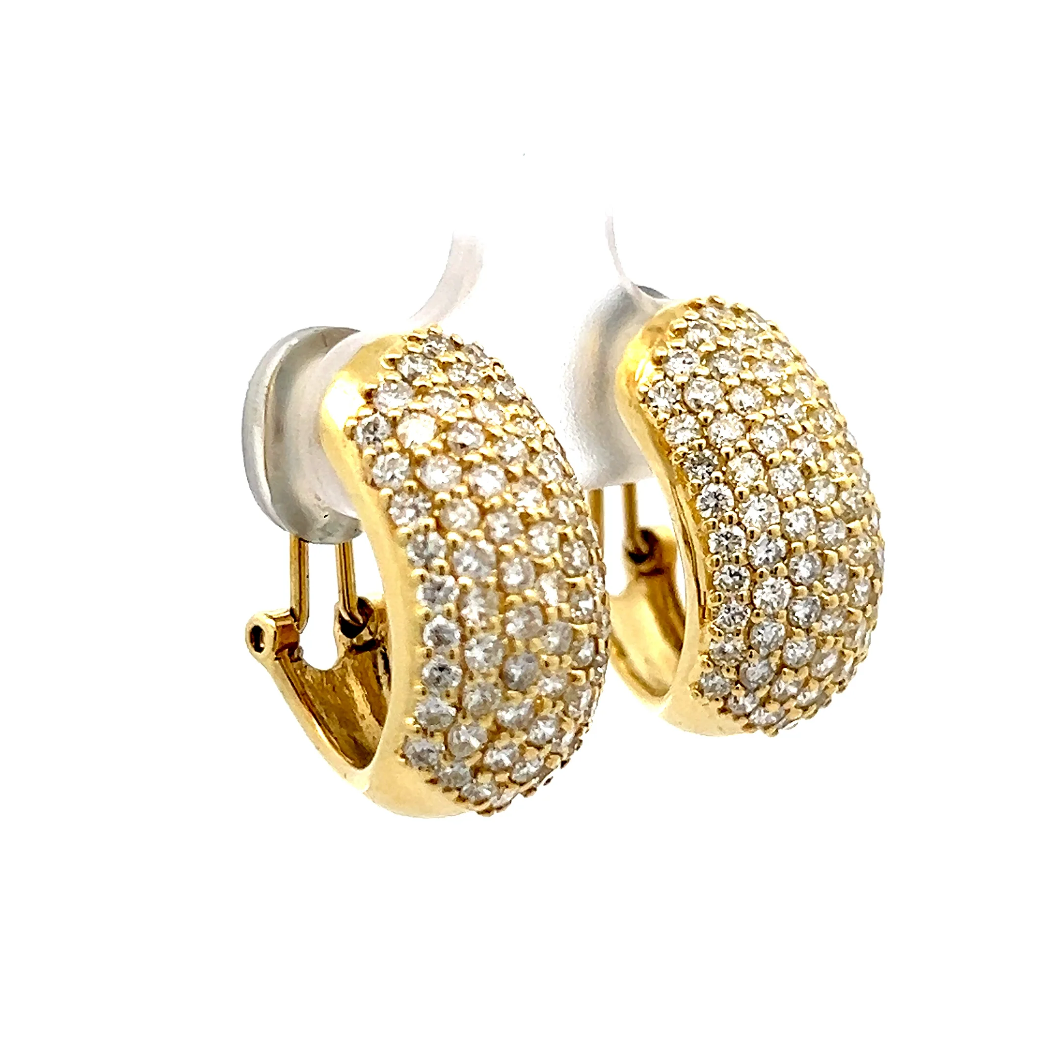 3 Carat Pave Diamond J Hoop Earrings 18k - Image 3