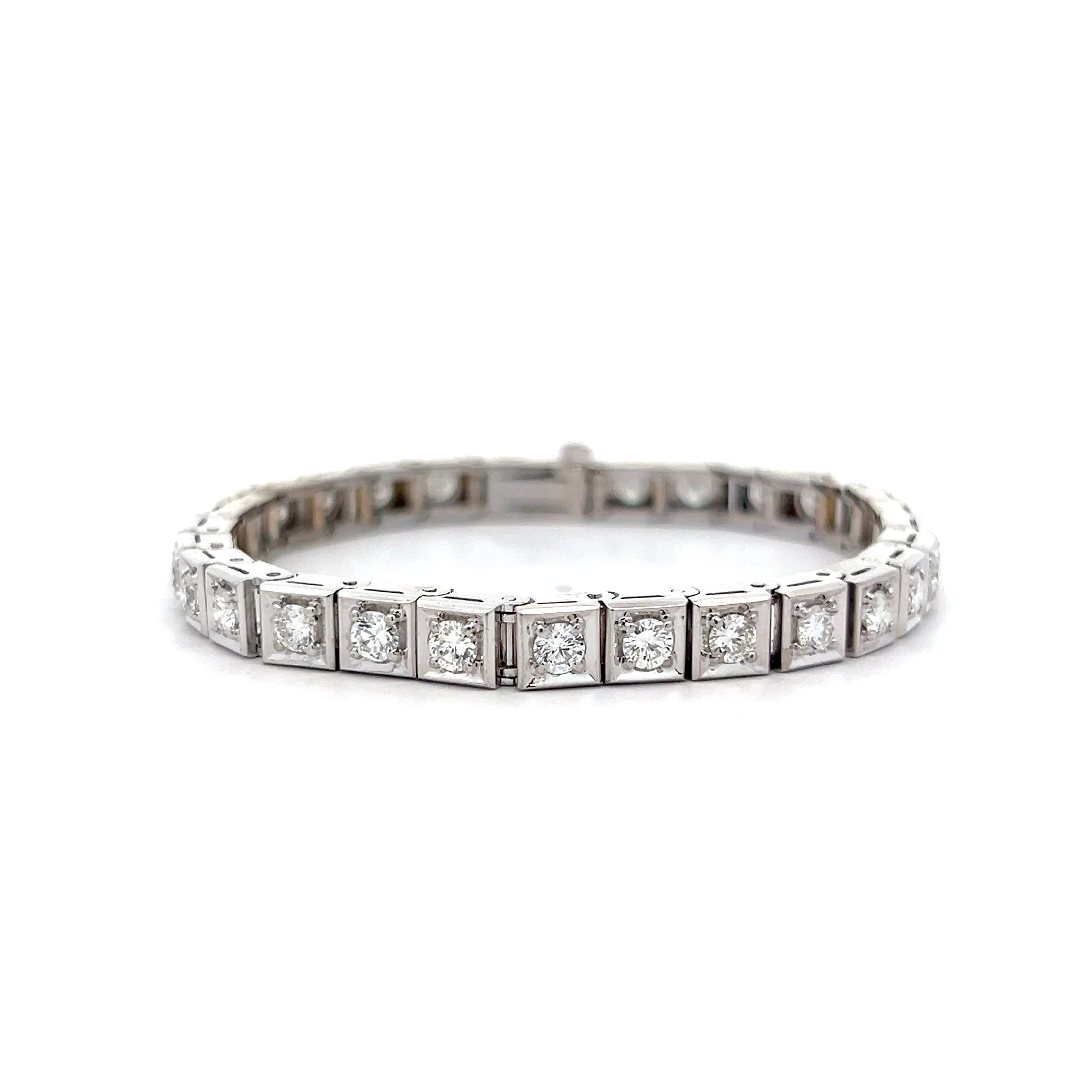 3 Carat Vintage Jabel Diamond Bracelet in 18k White Gold