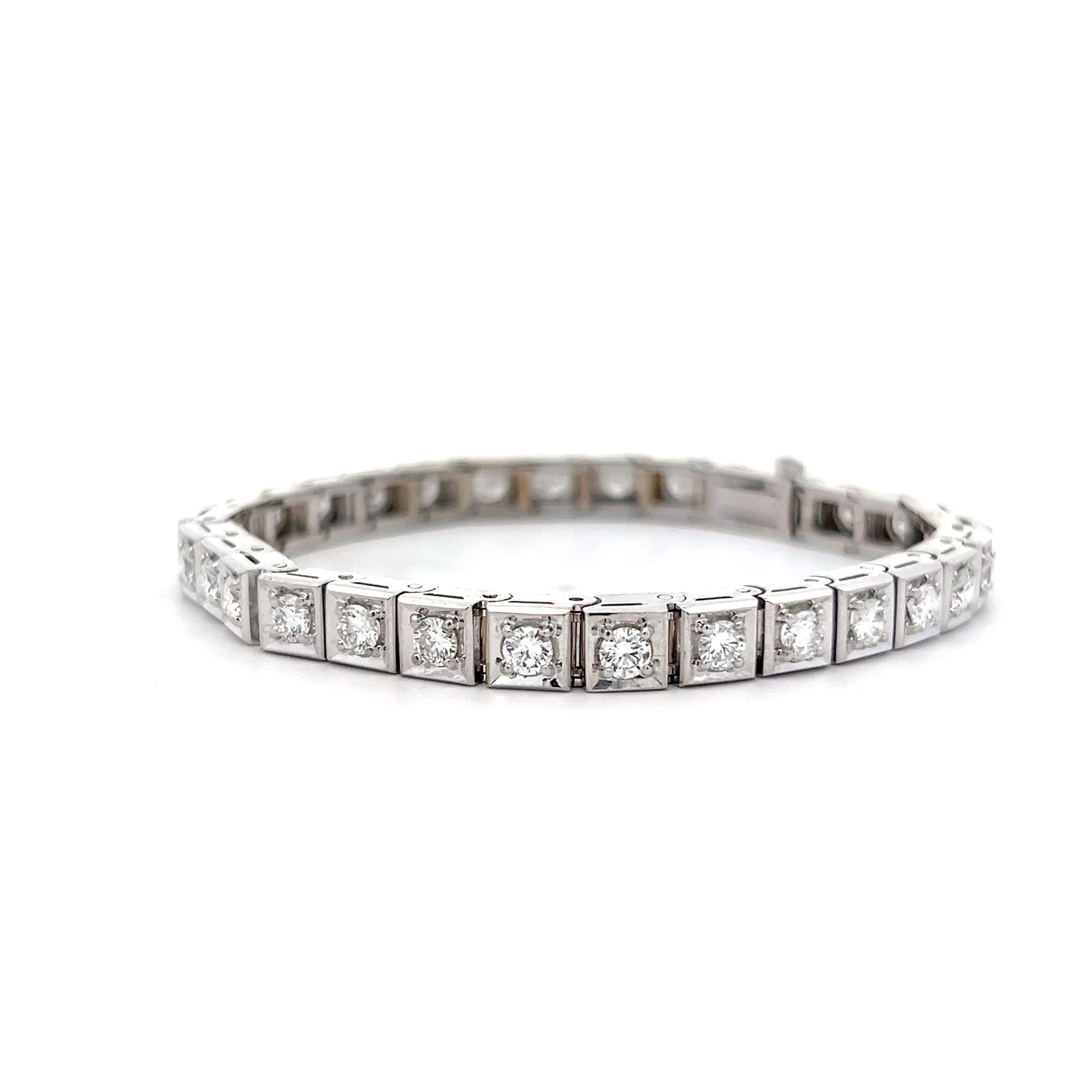 3 Carat Vintage Jabel Diamond Bracelet in 18k White Gold - Image 2