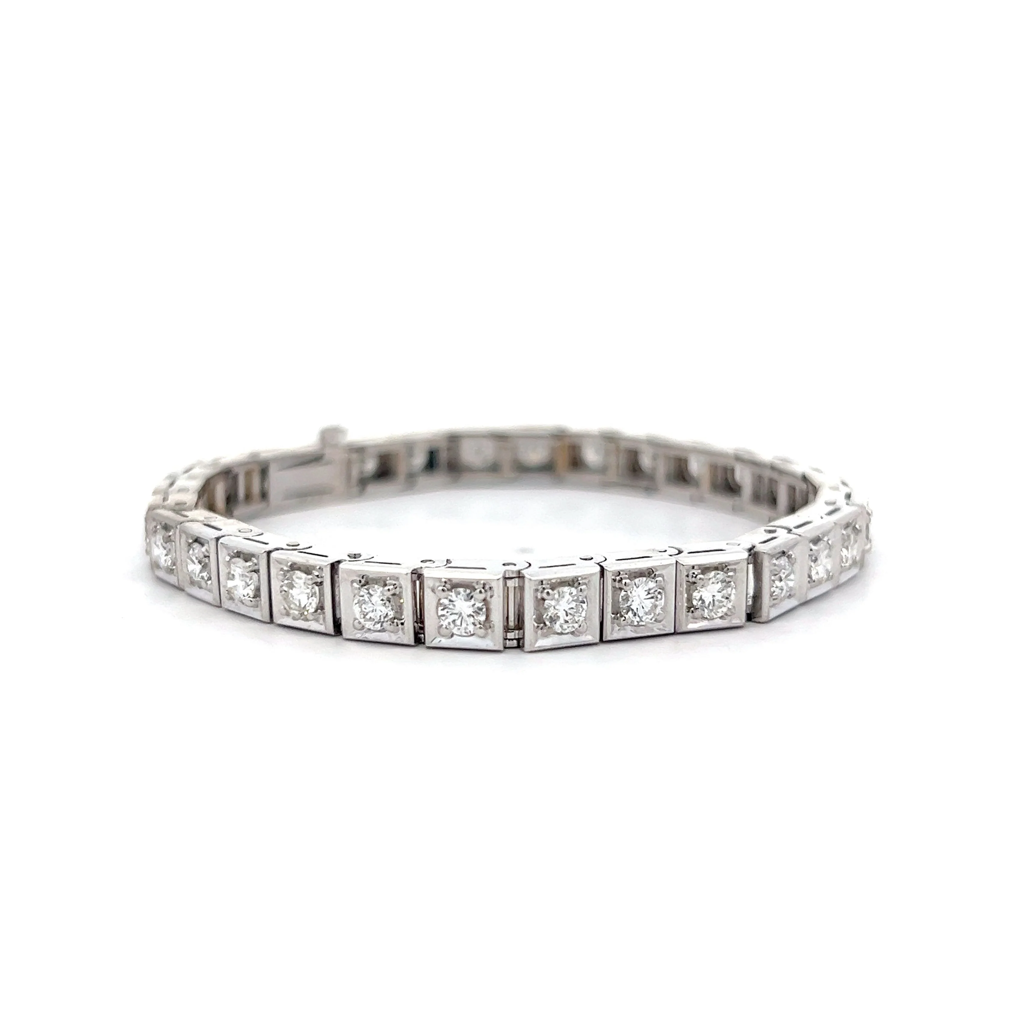 3 Carat Vintage Jabel Diamond Bracelet in 18k White Gold - Image 3