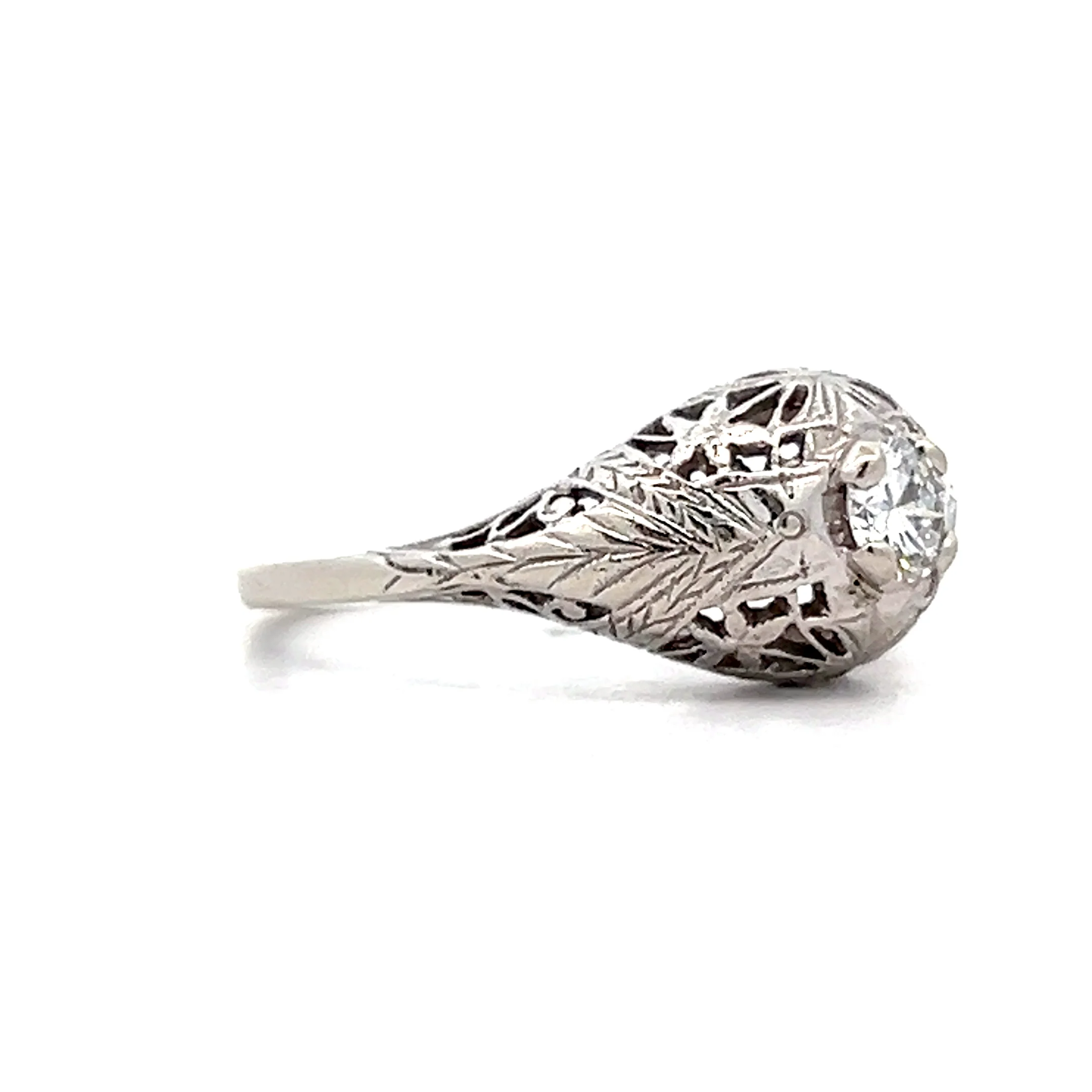 .30 Antique Deco Filigree Engagement Ring in 14k - Image 3