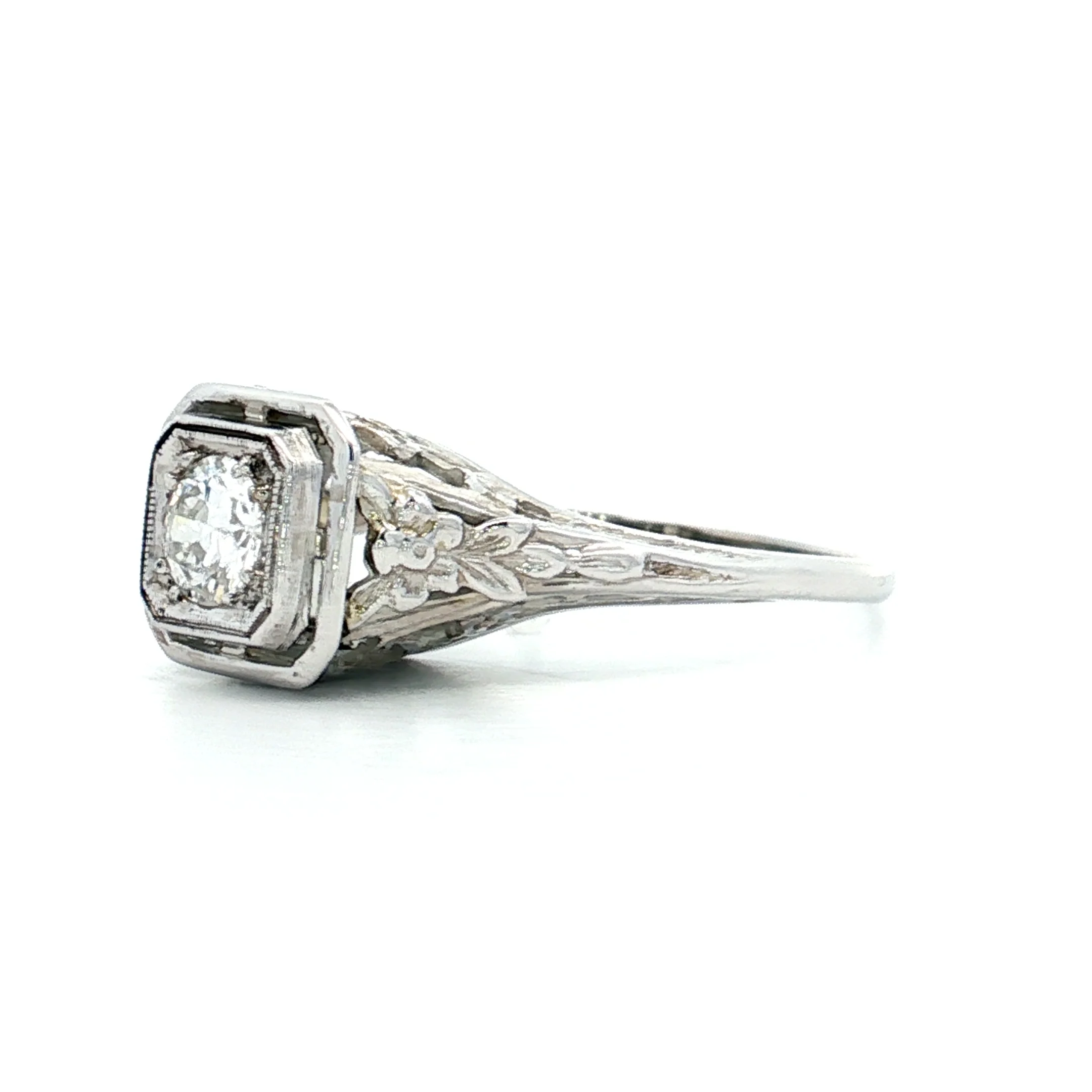 .30 Antique Old European Diamond Engagement Ring 18k - Image 2