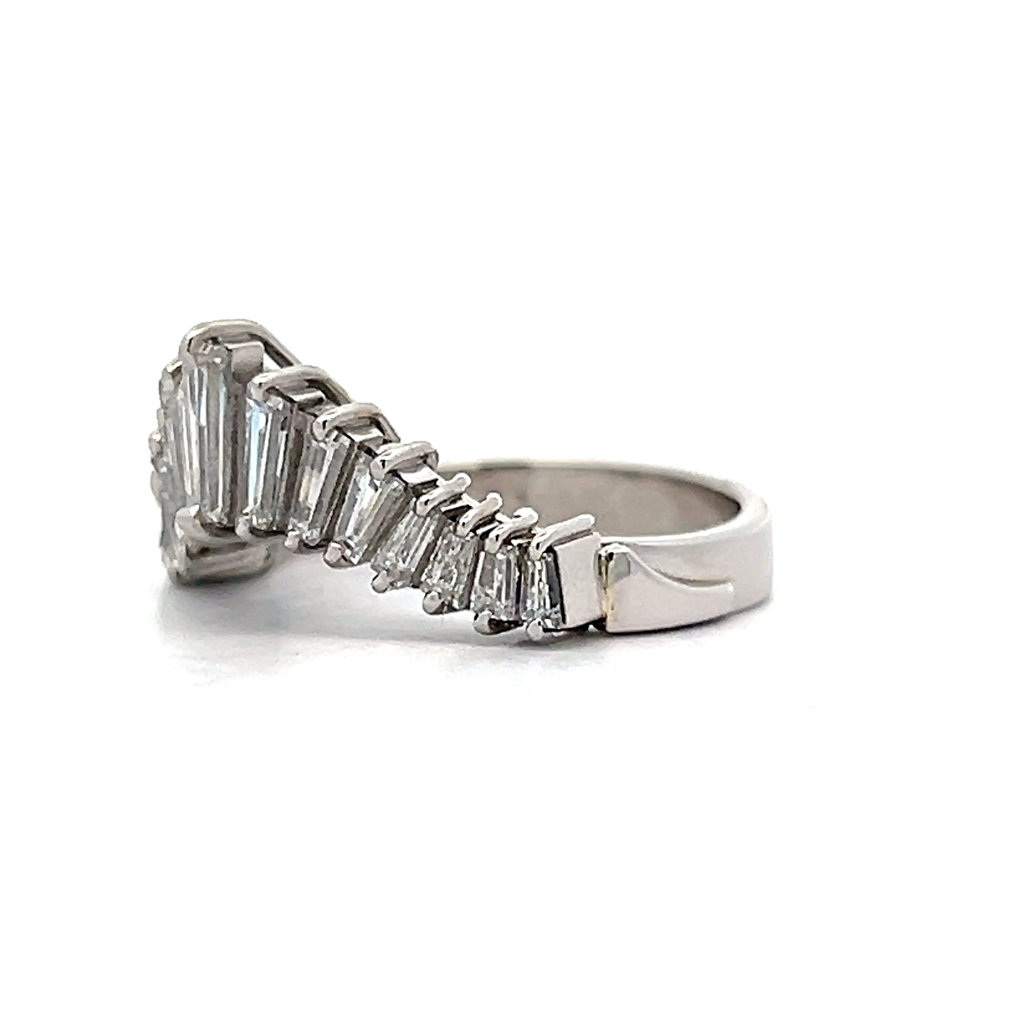 1.23 Baguette Diamond Tiara Wedding Band in Platinum - Image 2