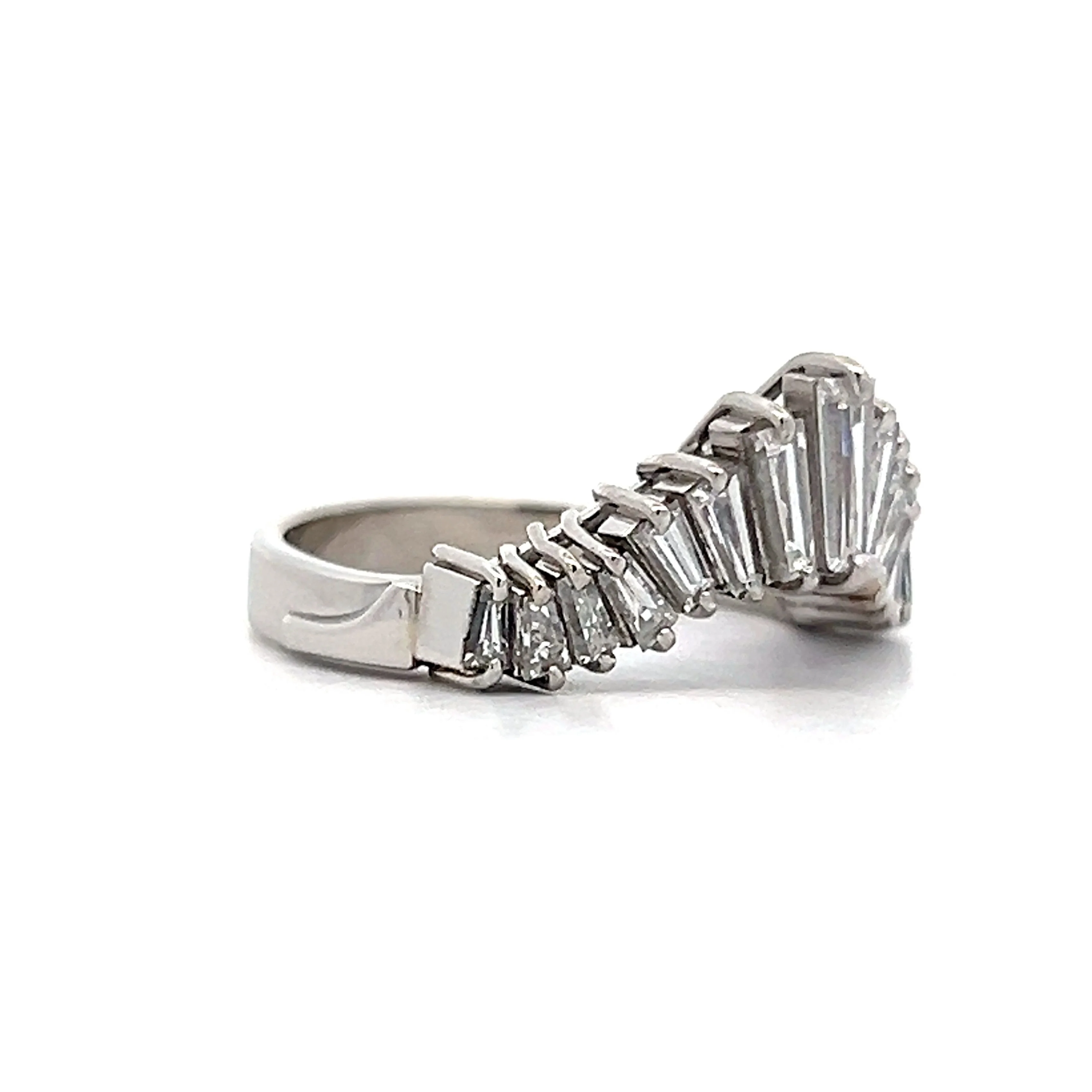 1.23 Baguette Diamond Tiara Wedding Band in Platinum - Image 3