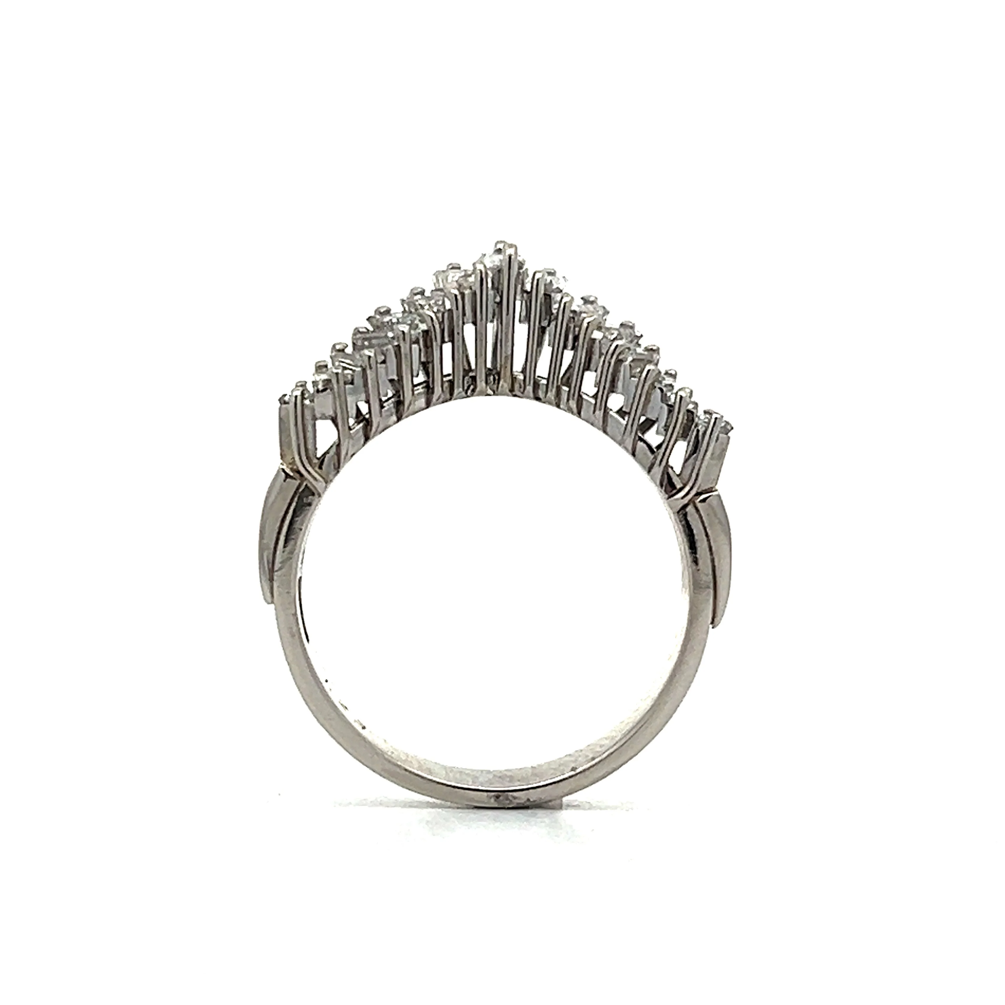1.23 Baguette Diamond Tiara Wedding Band in Platinum - Image 4