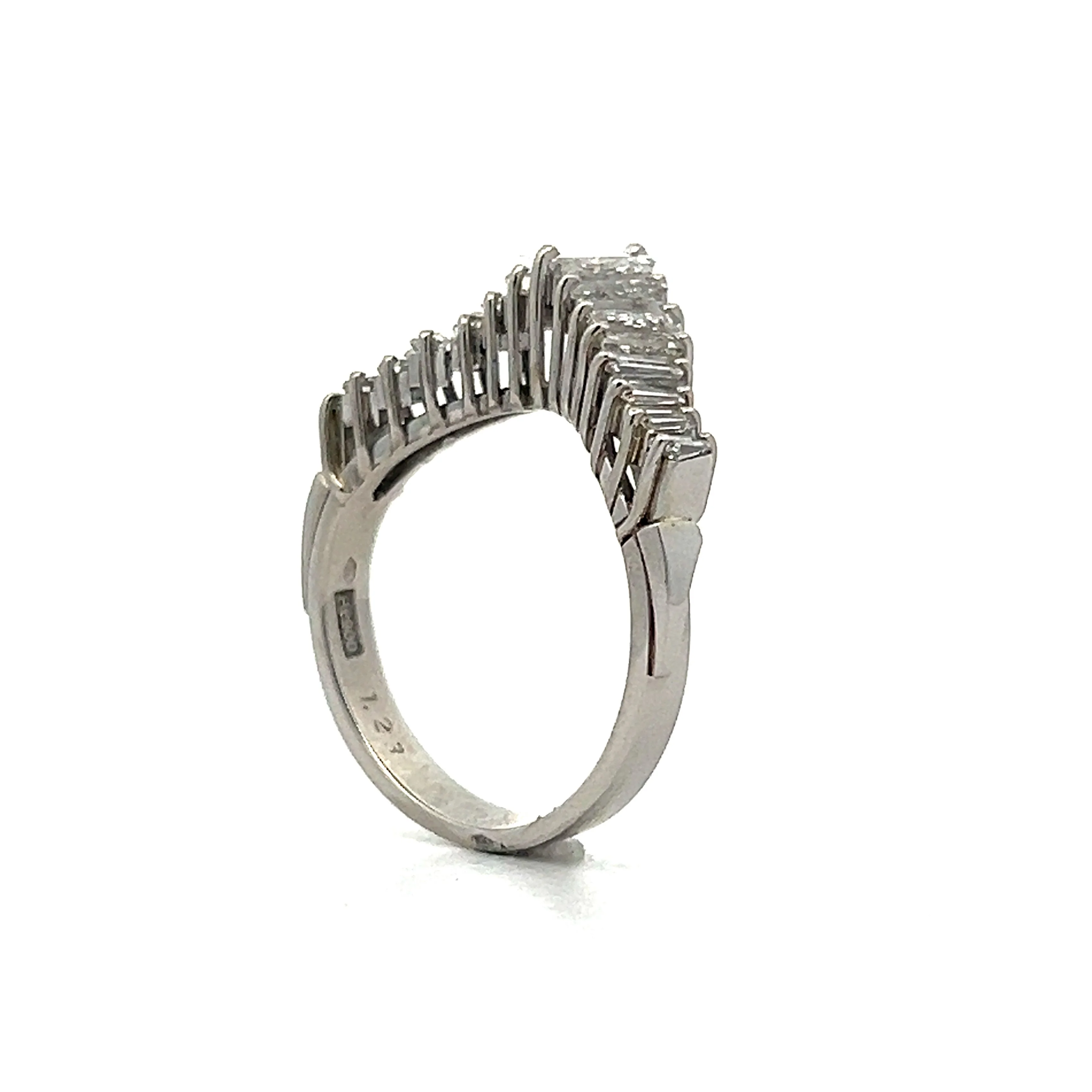 1.23 Baguette Diamond Tiara Wedding Band in Platinum - Image 5
