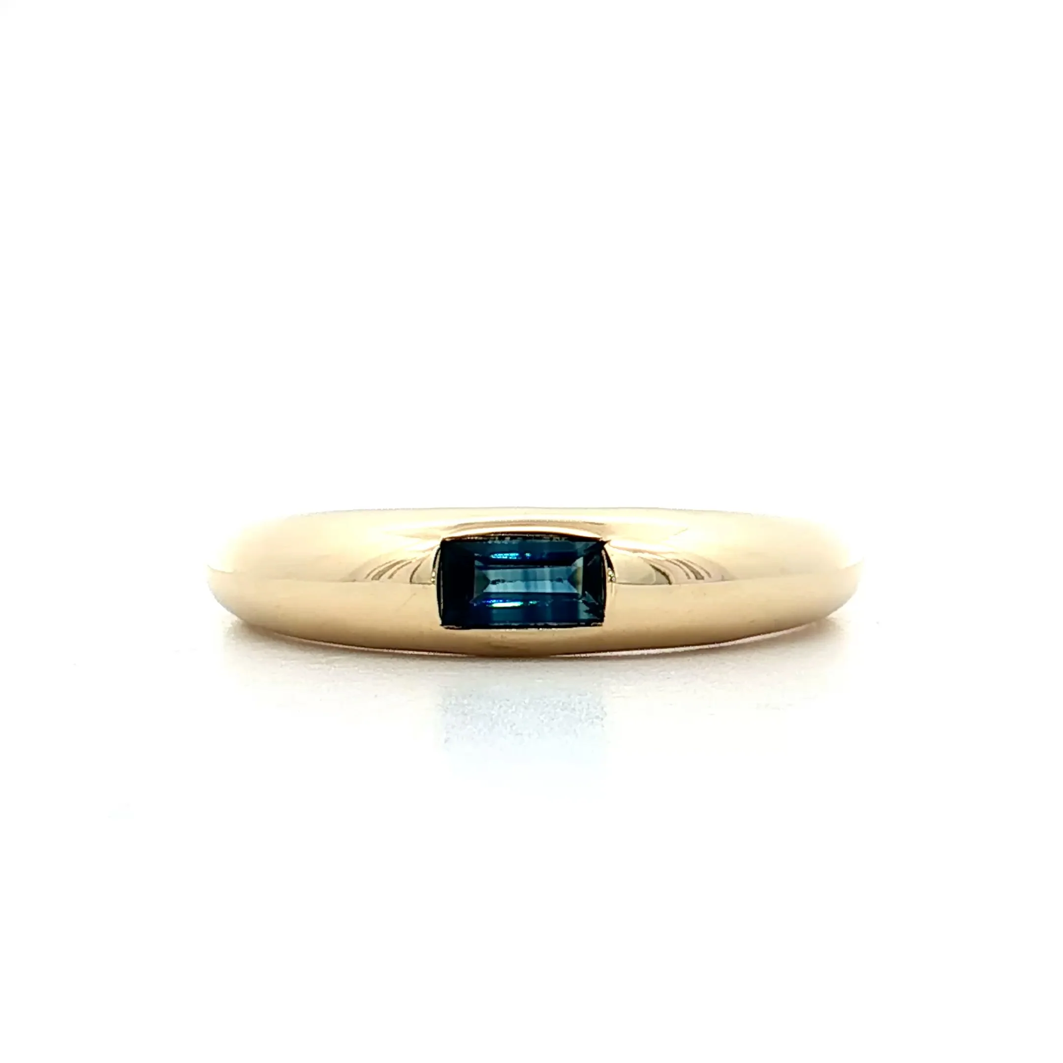 .30 Baguette Sapphire Stacking Ring in 14k Yellow Gold