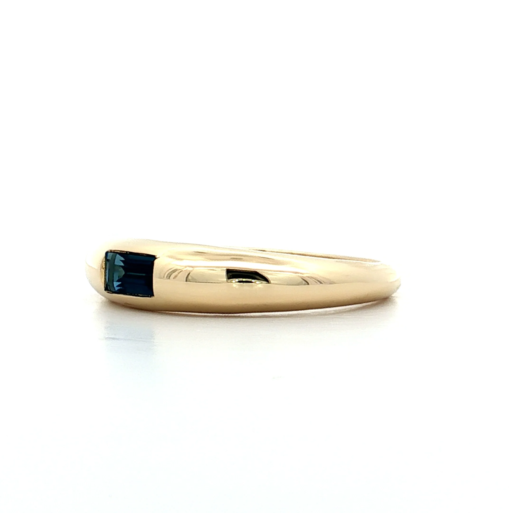 .30 Baguette Sapphire Stacking Ring in 14k Yellow Gold - Image 2