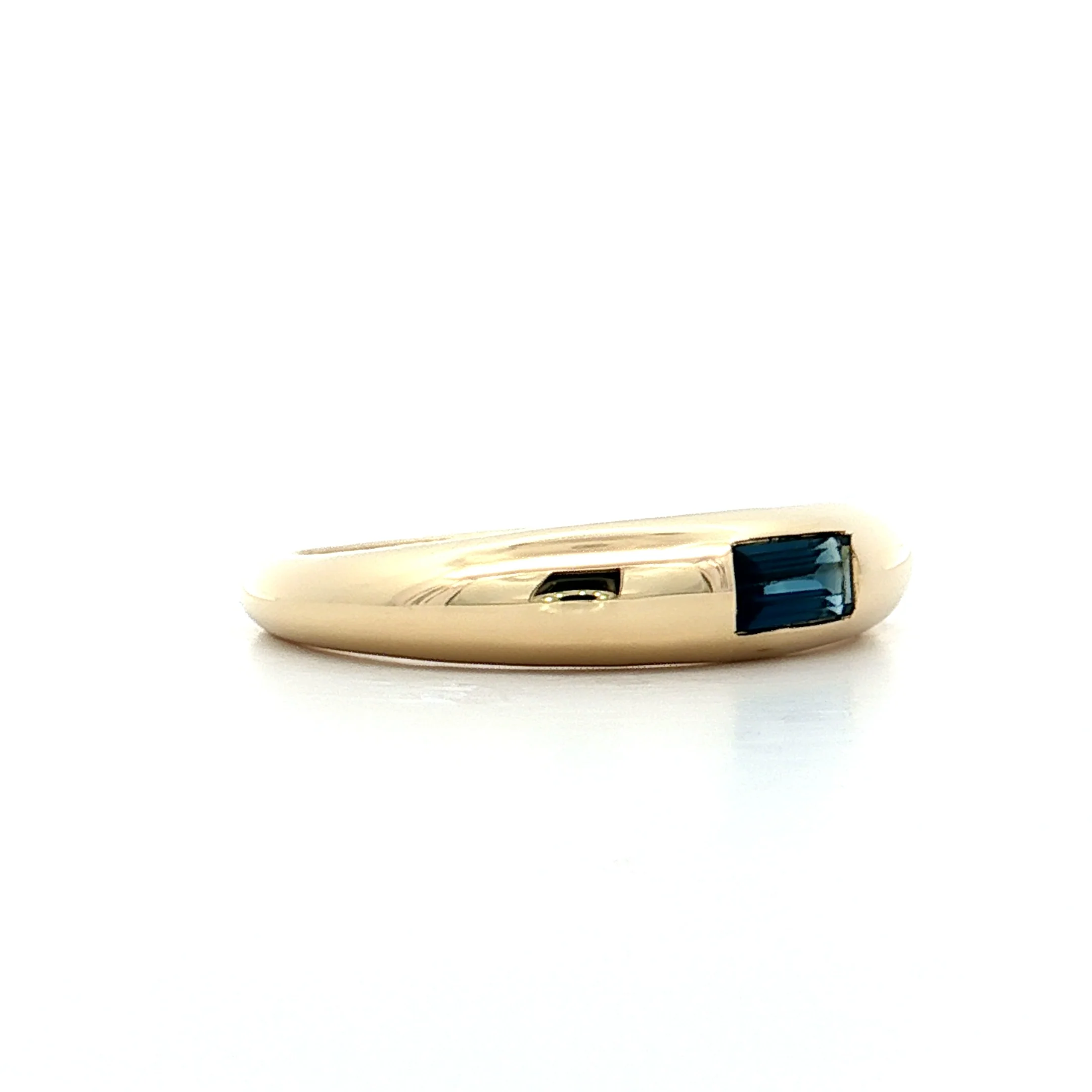 .30 Baguette Sapphire Stacking Ring in 14k Yellow Gold - Image 3