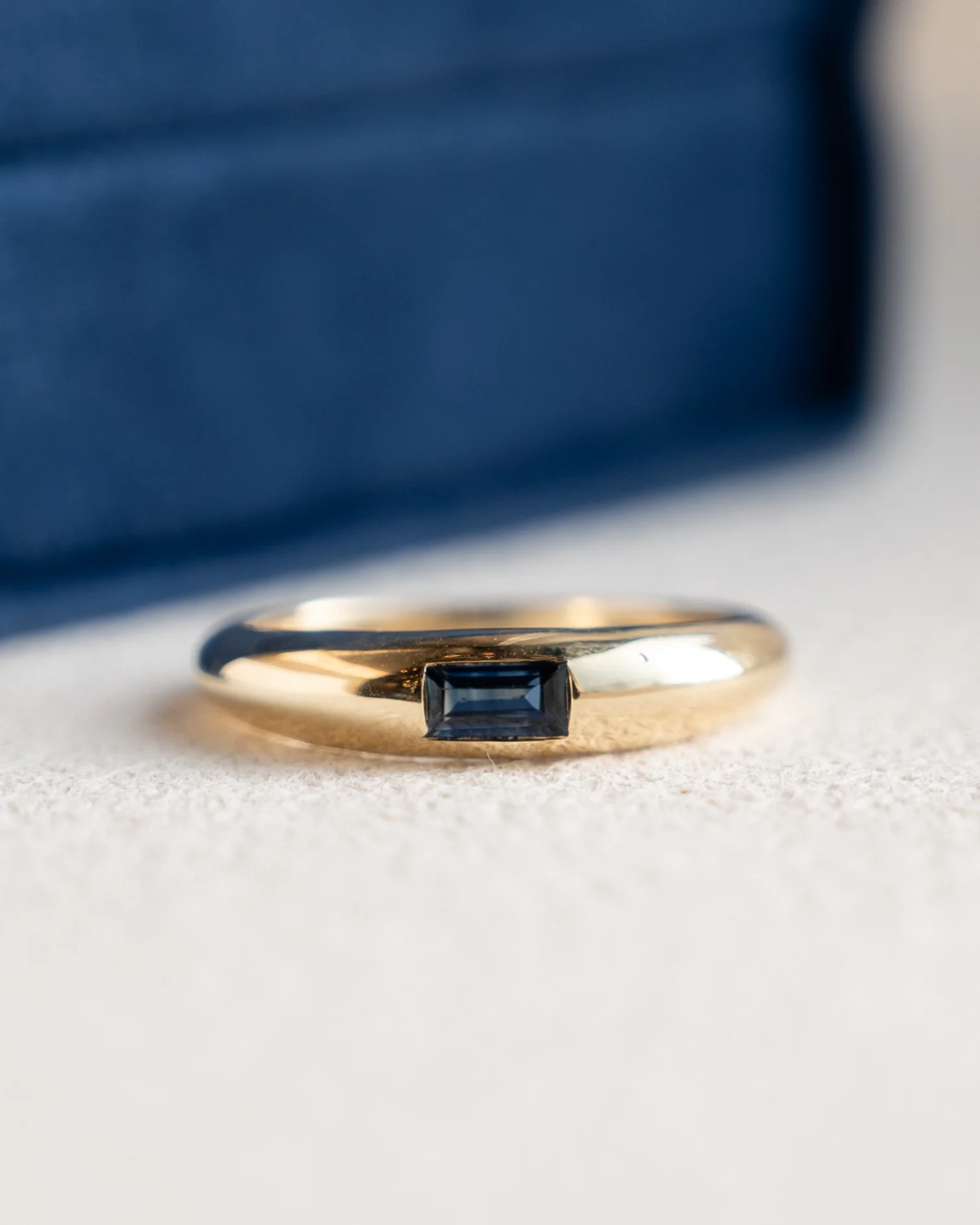 .30 Baguette Sapphire Stacking Ring in 14k Yellow Gold - Image 6