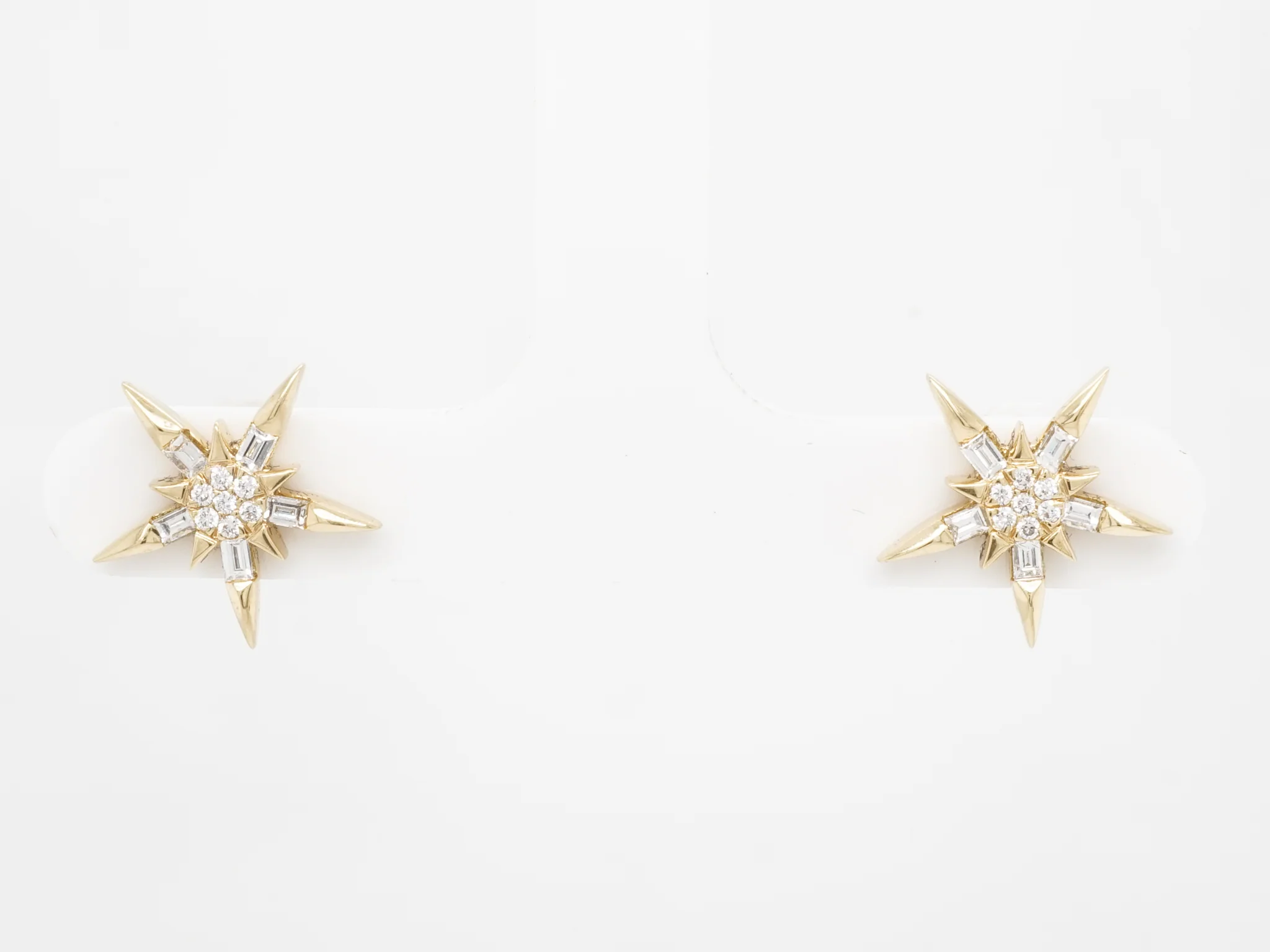 .30 Carat Diamond Starburst Earrings in 18k Yellow Gold
