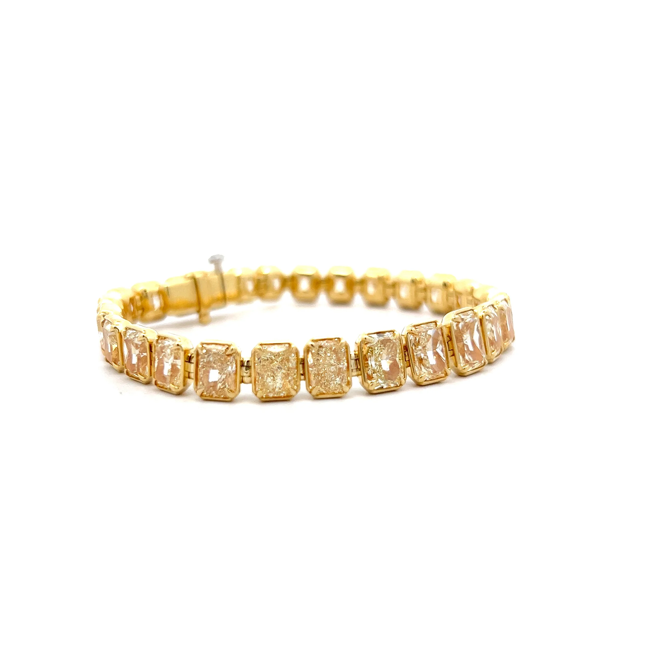 30 Carat Radiant Cut Diamond Tennis Bracelet in 18k - Image 2