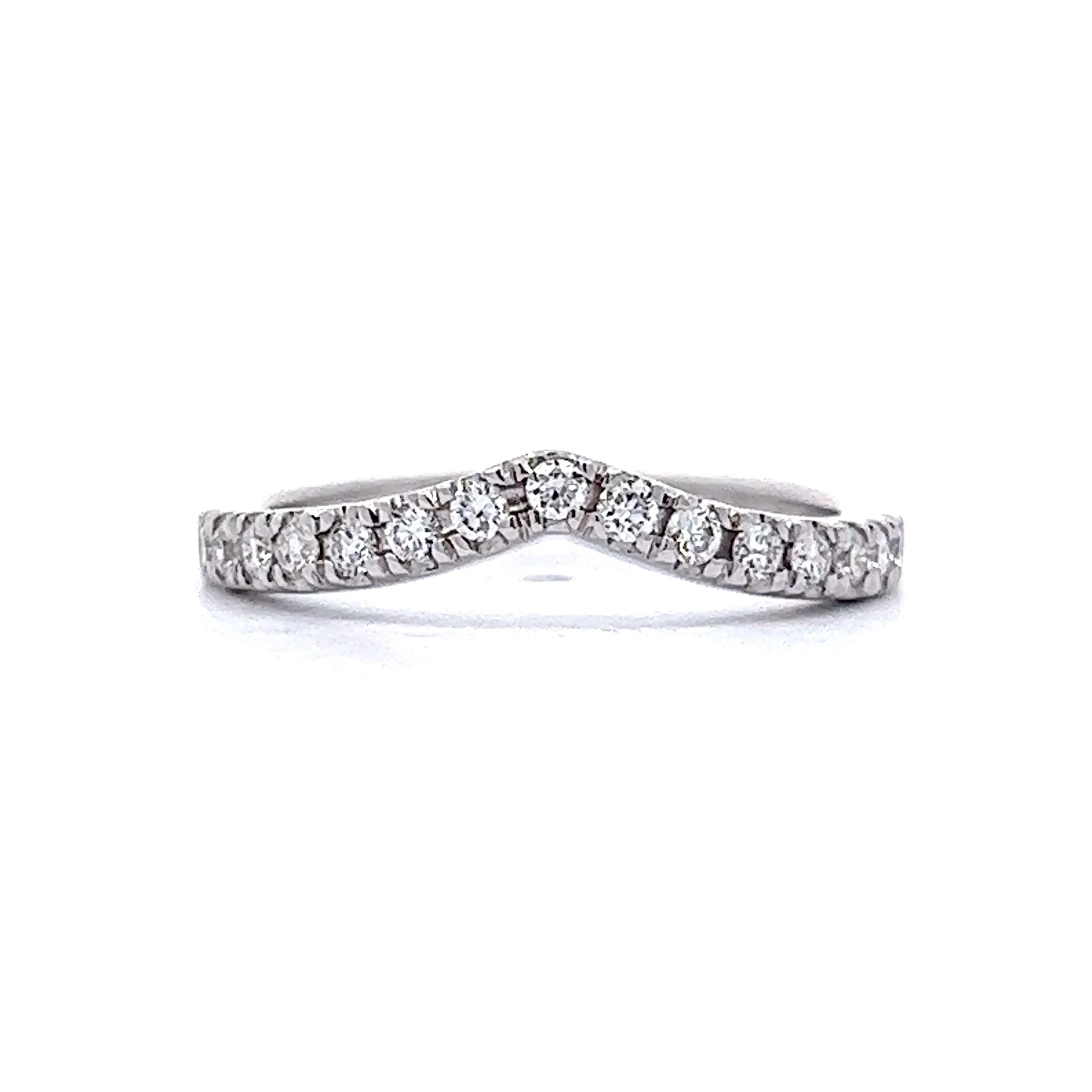 .30 Contoured Diamond Wedding Band in 14k White Gold