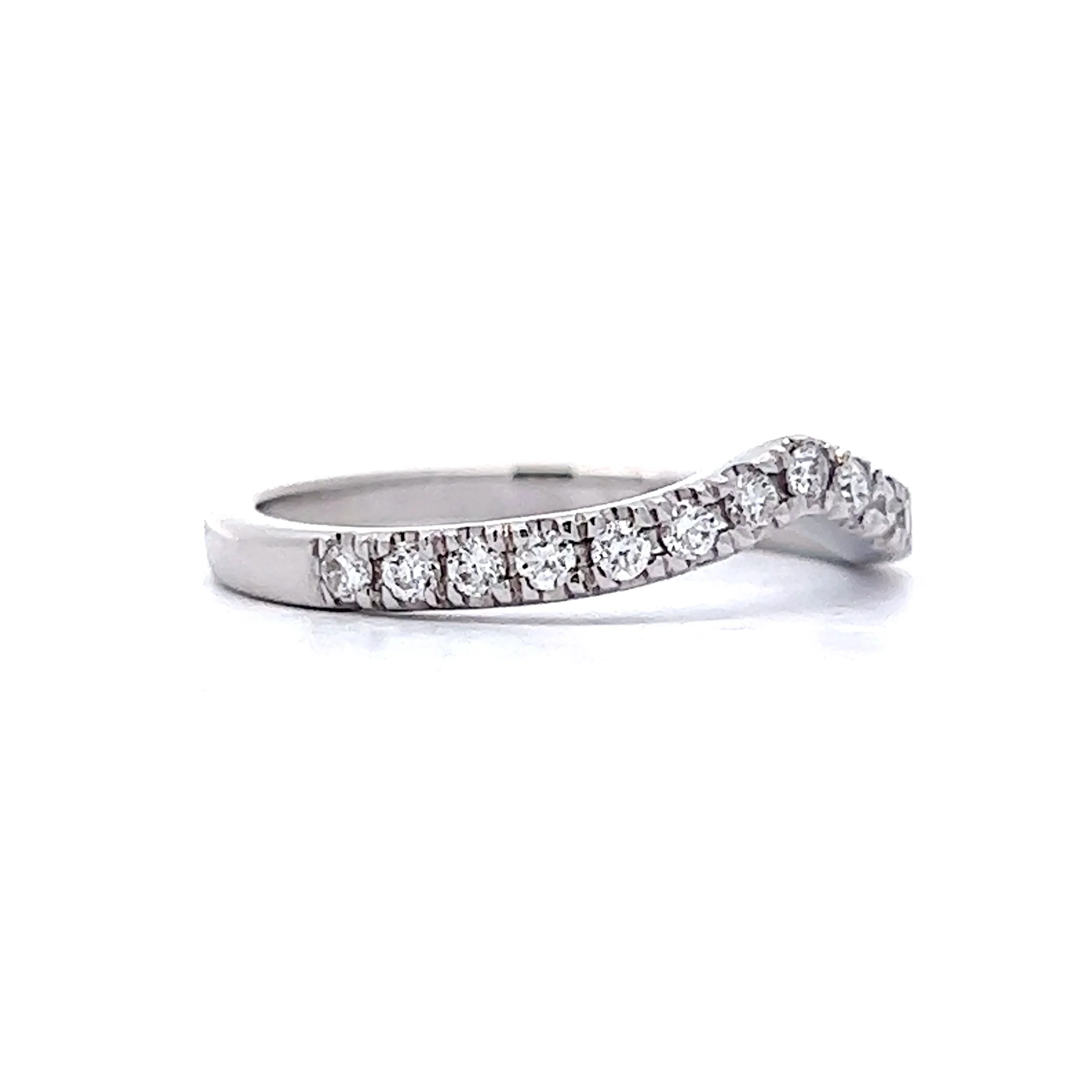 .30 Contoured Diamond Wedding Band in 14k White Gold - Image 3