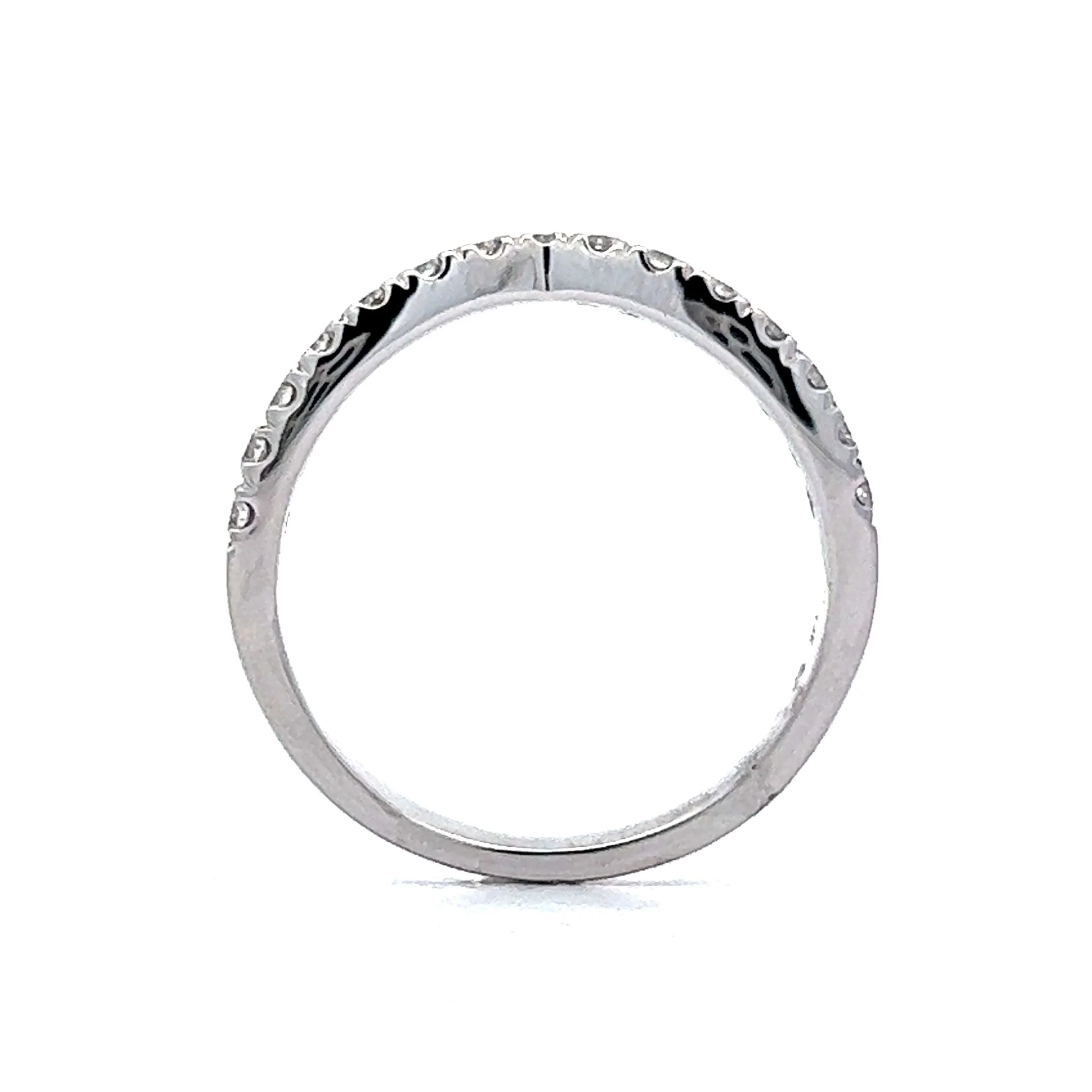 .30 Contoured Diamond Wedding Band in 14k White Gold - Image 4