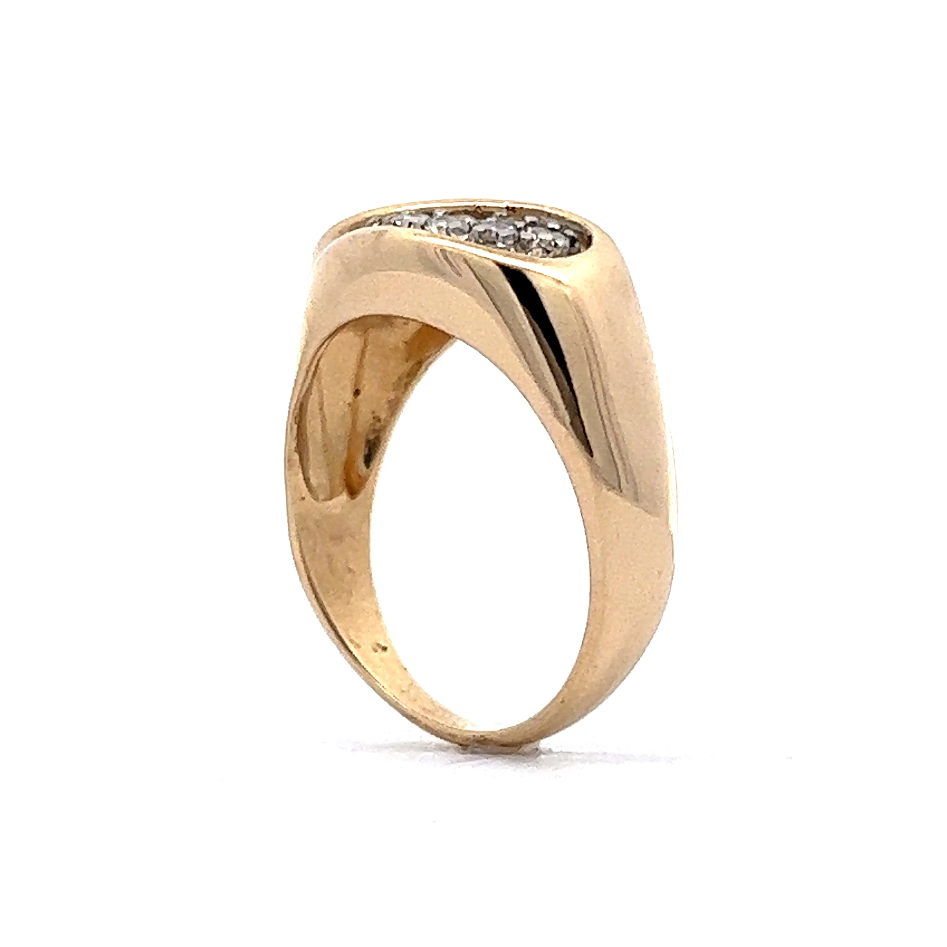 Vintage Mid-Century Pave Diamond Cocktail Ring in 14k Yellow & White Gold - Image 5