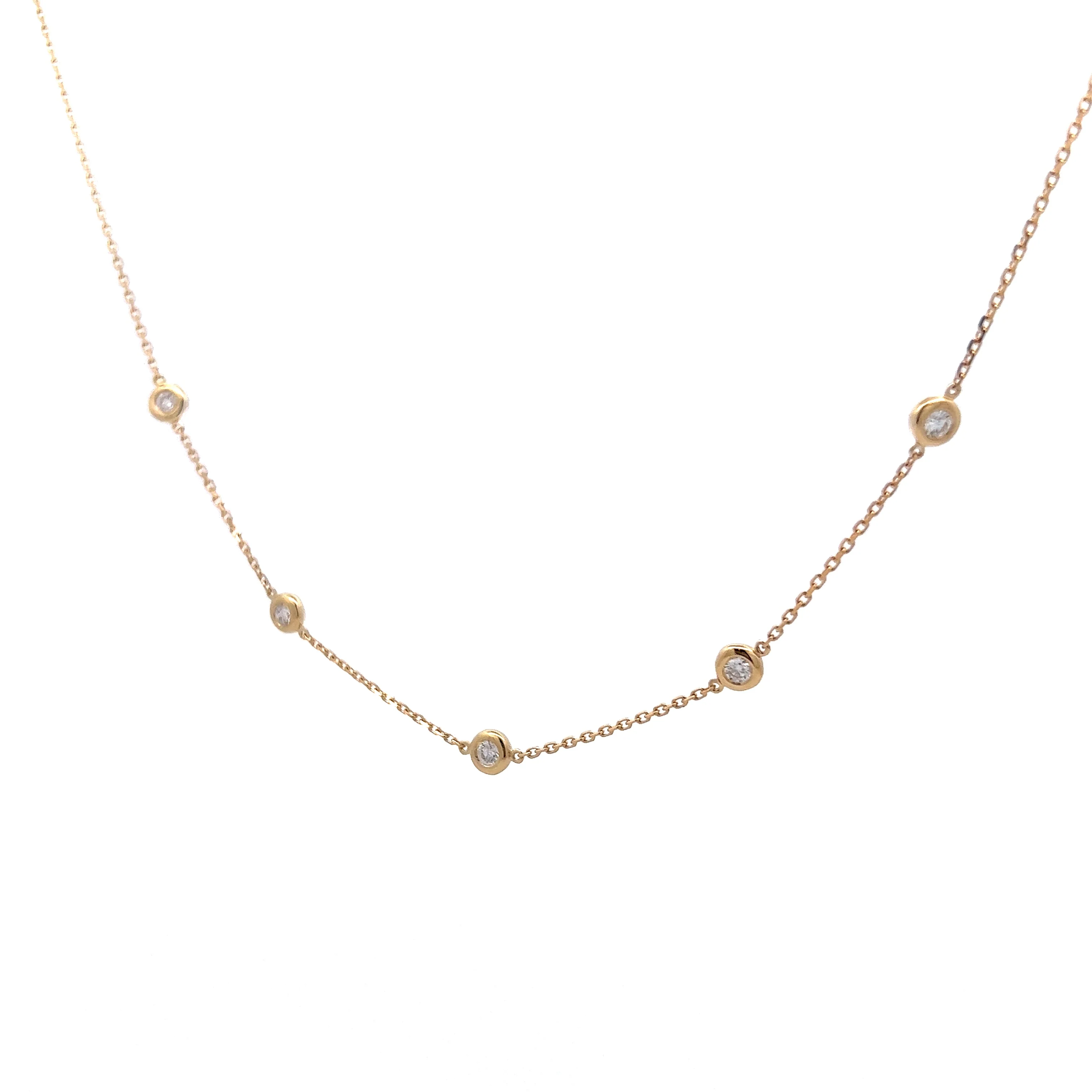 .30 Round Brilliant Diamond Necklace in 14k Yellow Gold - Image 2