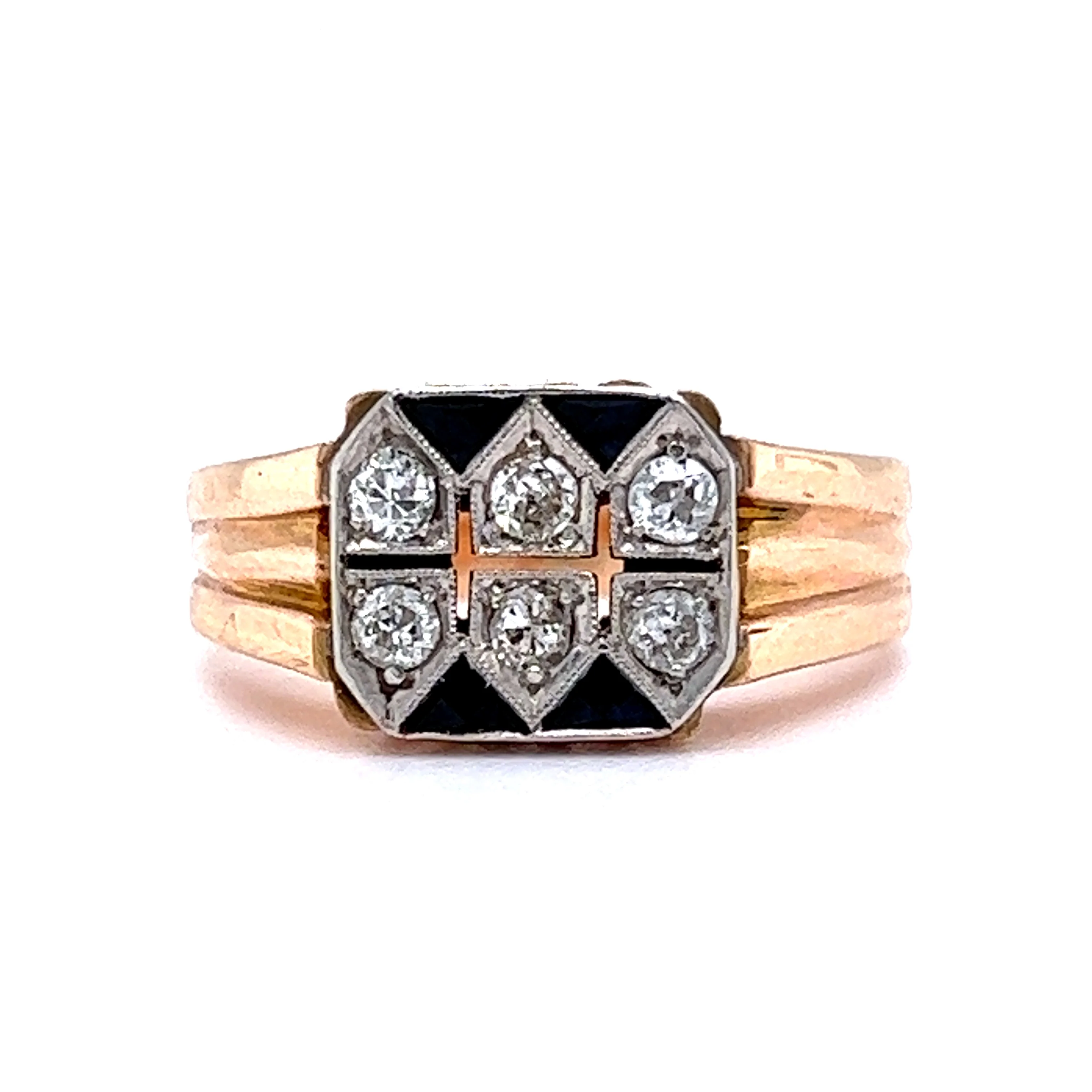 .30 Diamond & Sapphire Right Hand Ring in 18k Rose Gold