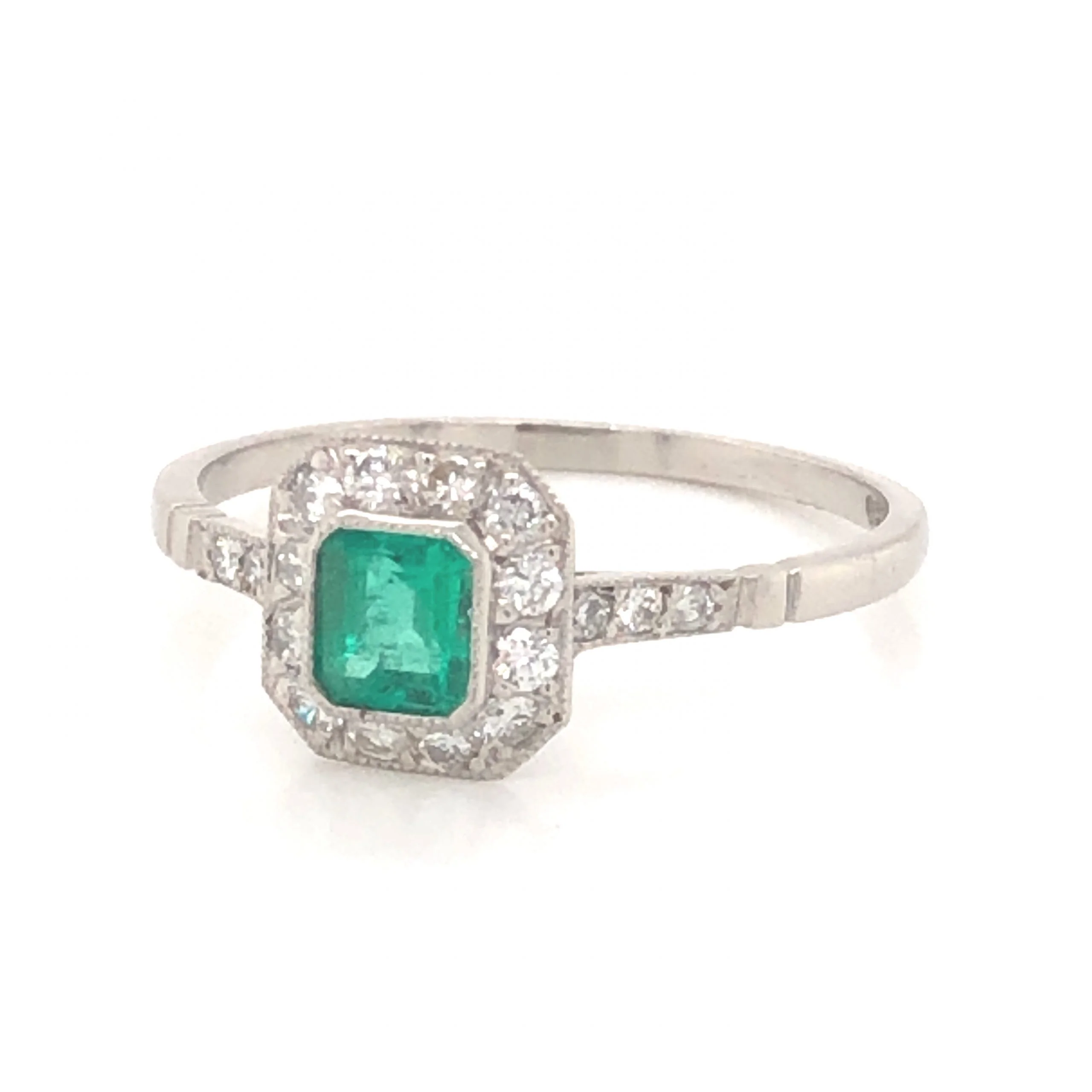 .30 Emerald & Diamond Engagement Ring in Platinum - Image 2