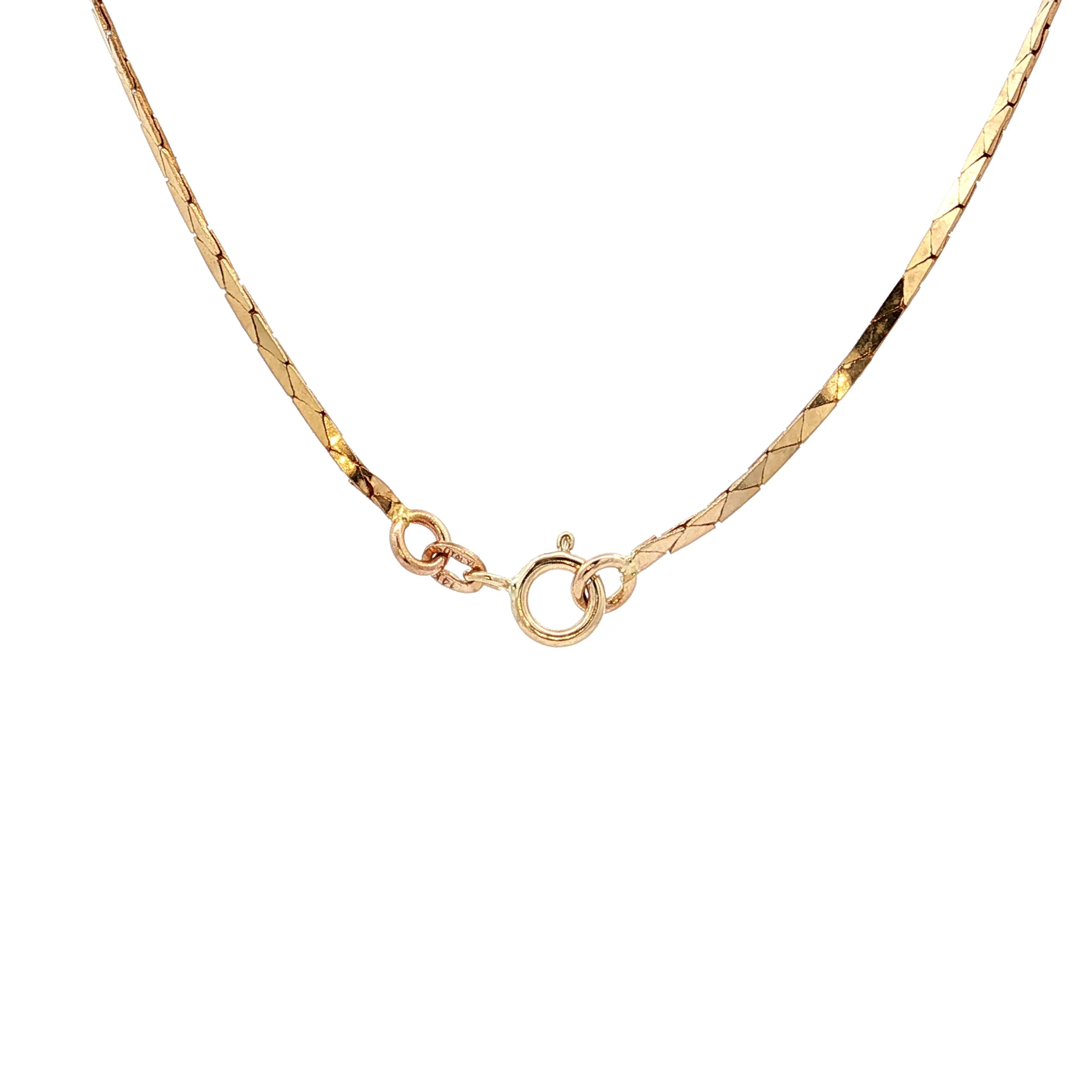 30 Inch Flat Triangle Link Chain Necklace in 14k - Image 4