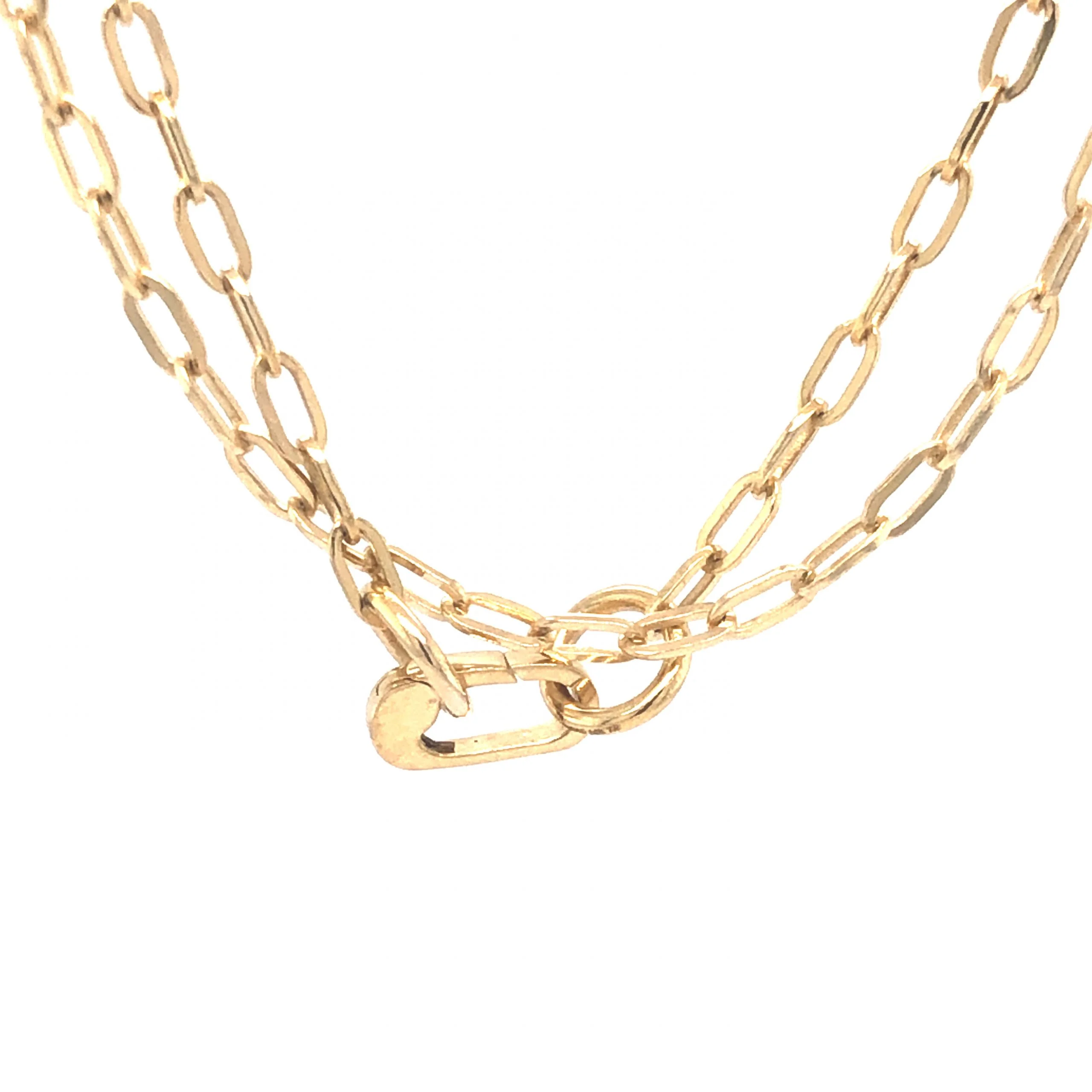 30 Inch Paperclip Chain Necklace in 14k Yellow Gold - Image 2