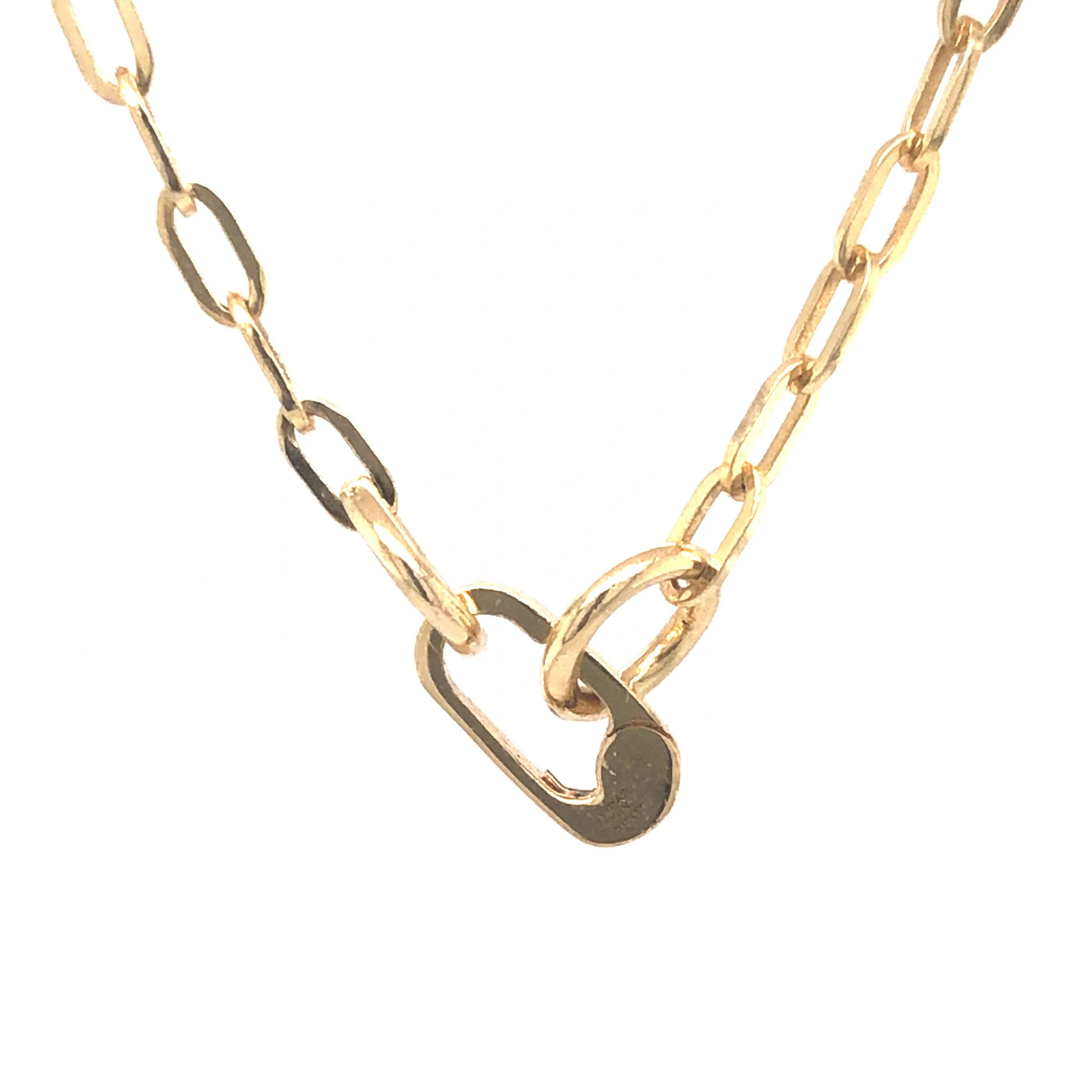 30 Inch Paperclip Chain Necklace in 14k Yellow Gold - Image 3