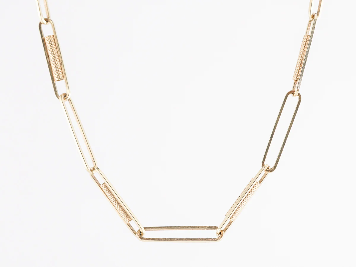 30 Inch Victorian Paperclip Chain in 14k Yellow Gold