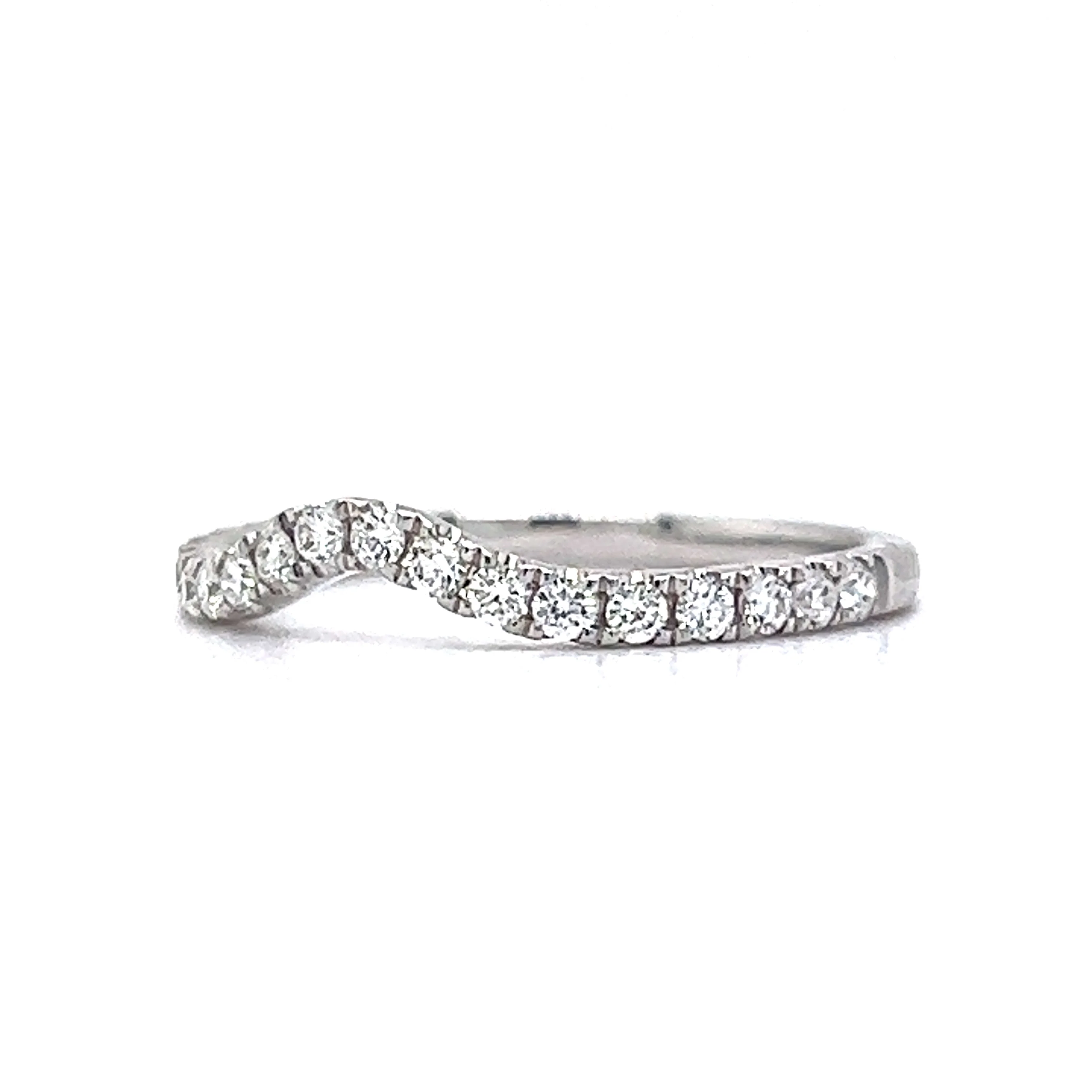 .30 Modern Contoured Diamond Wedding Band in 14k White Gold - Image 2