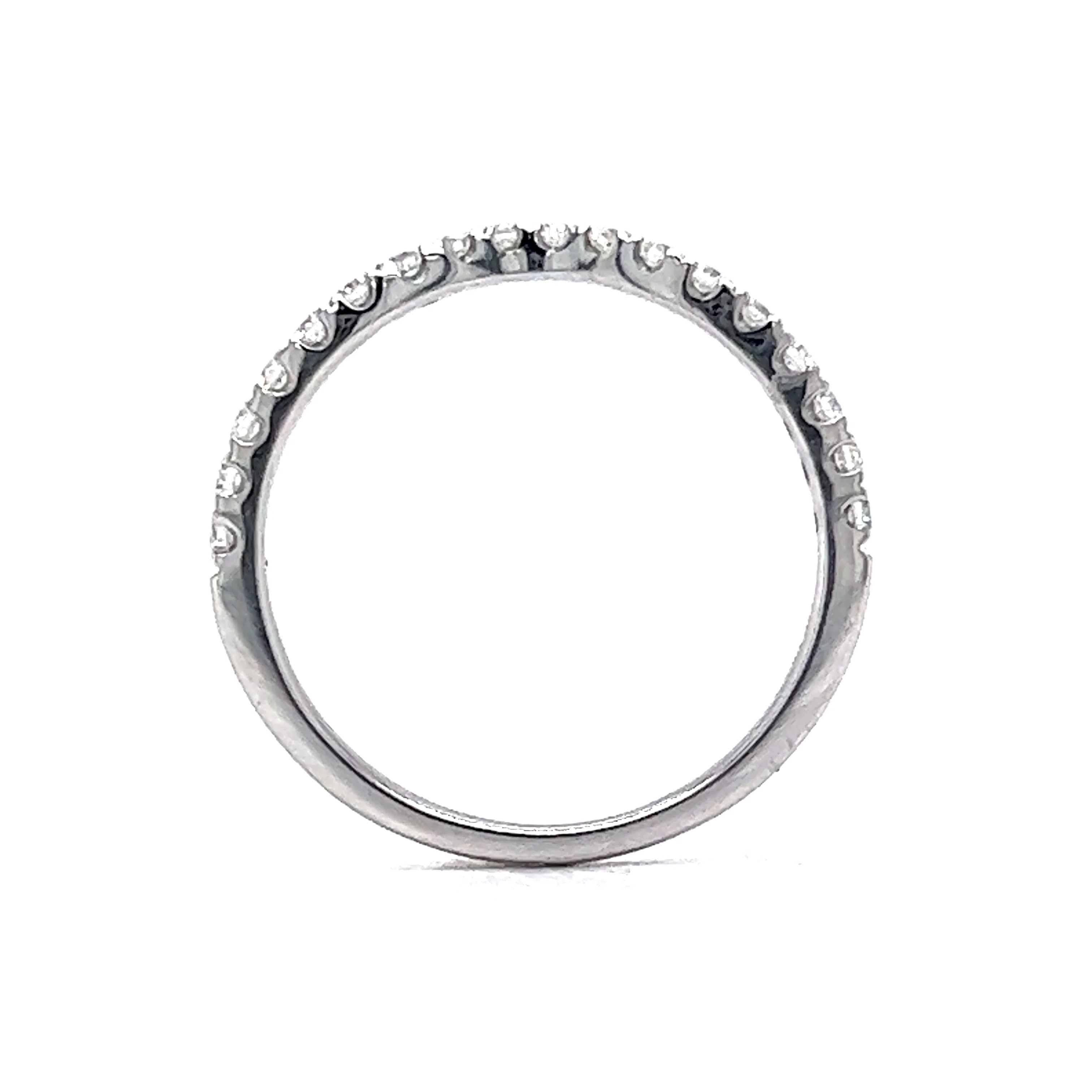 .30 Modern Contoured Diamond Wedding Band in 14k White Gold - Image 4