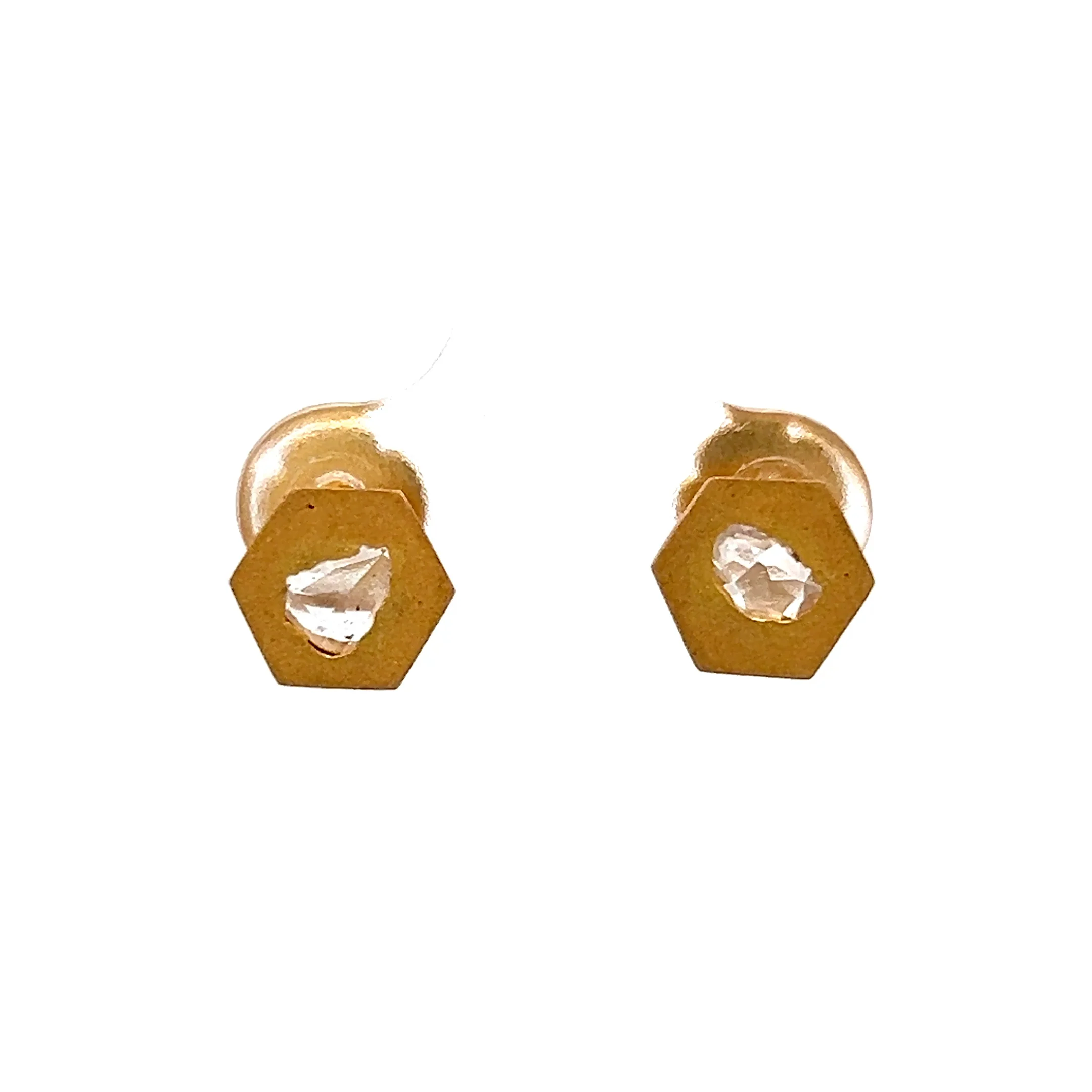 .30 Pear Rose Cut Diamond Earrings in 18k